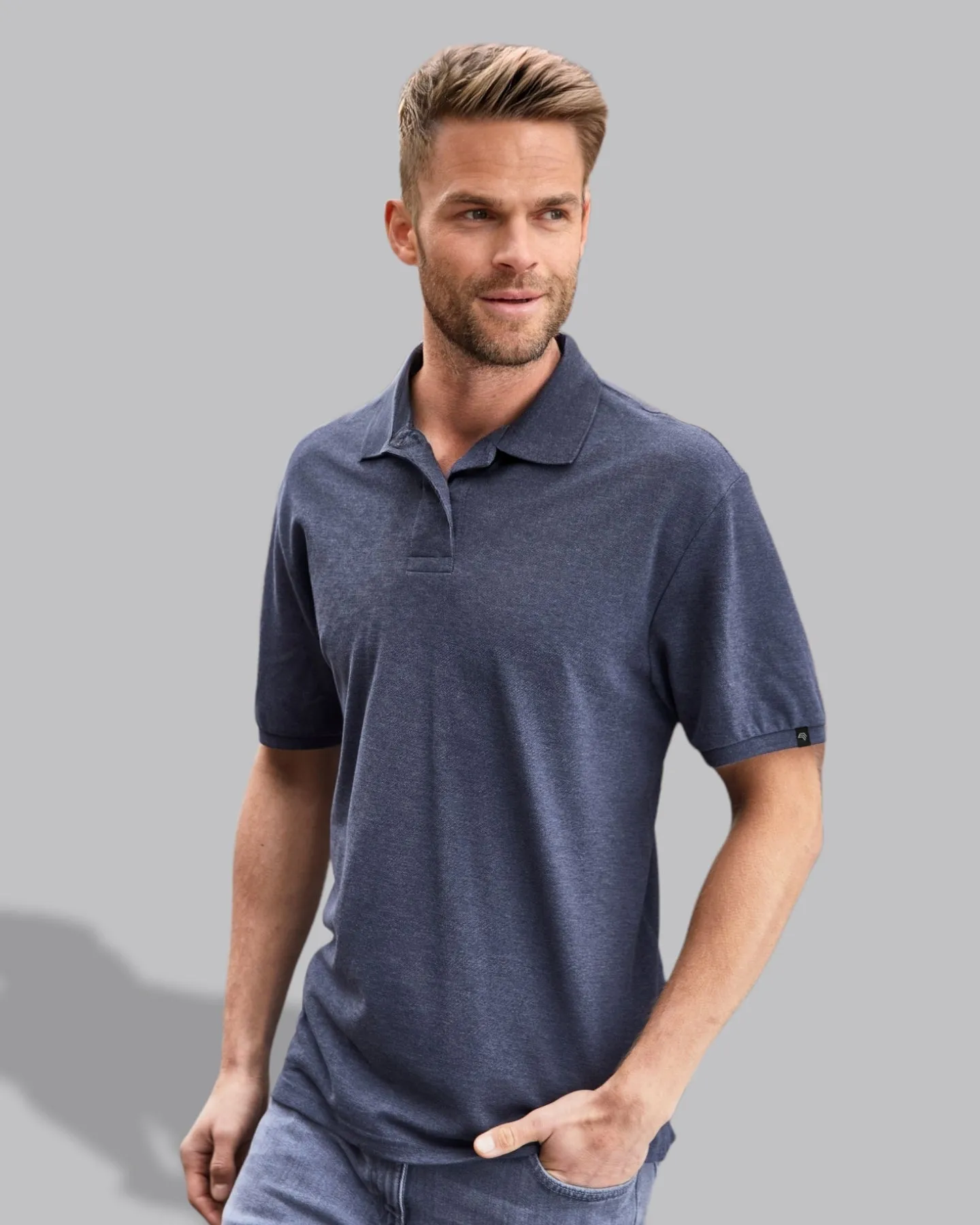 ― % ― JAN 8010 ― Men's Bio-Baumwolle Polo Shirt - Burgund Rot [L]