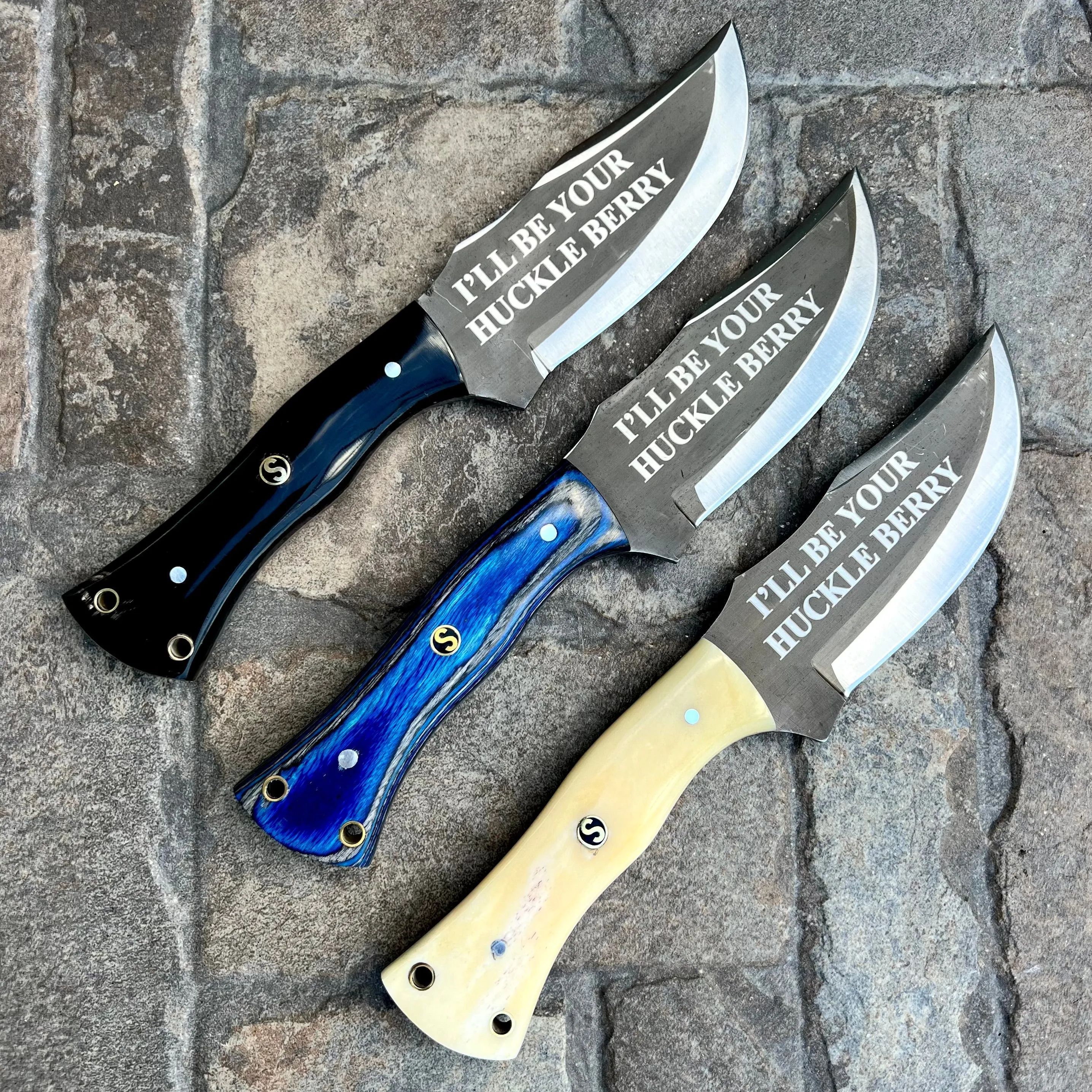10” Rough Rider Series - I’ll Be Your Huckleberry - Bone - D2 Steel - Horizontal & Vertical Carry - CUS02