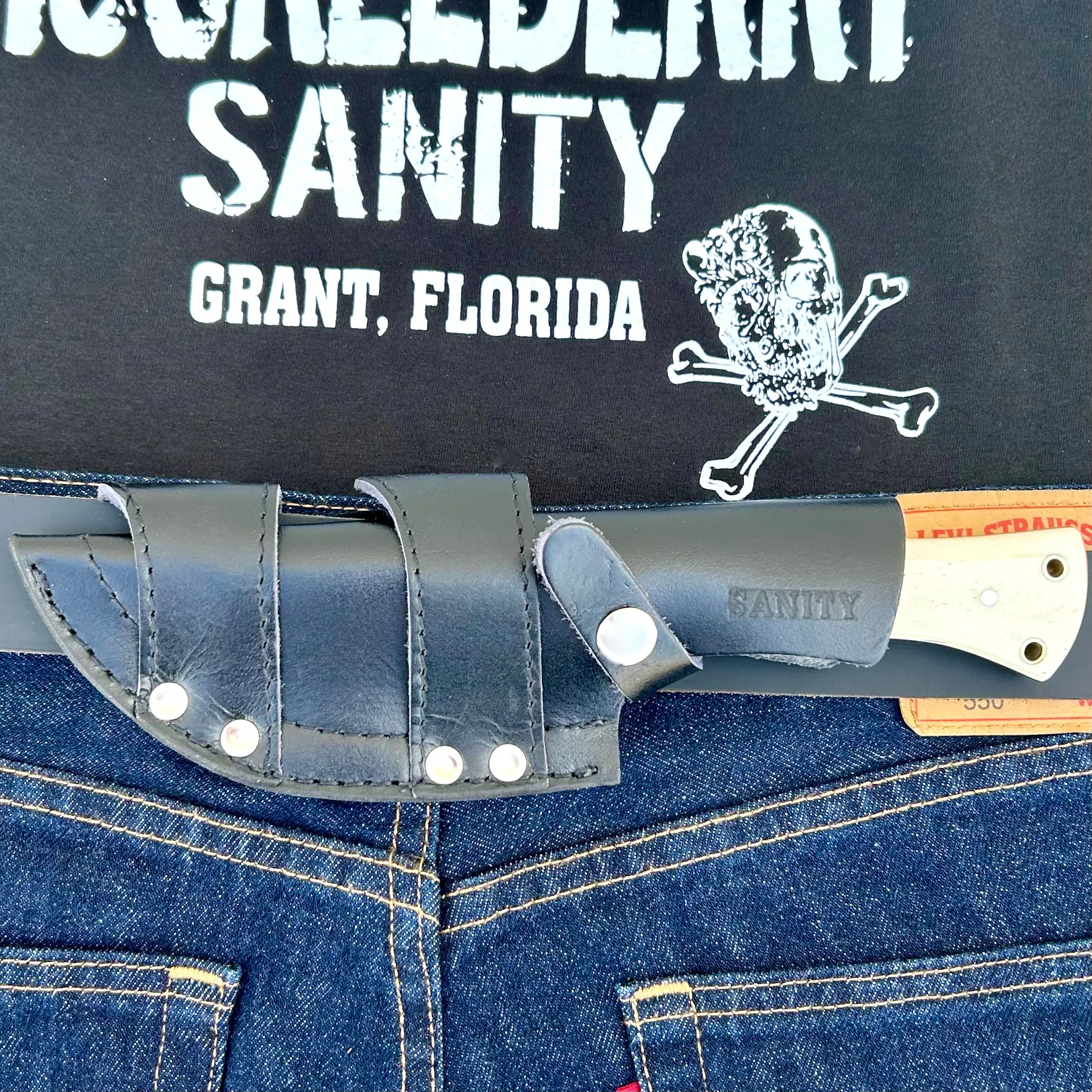 10” Rough Rider Series - I’ll Be Your Huckleberry - Bone - D2 Steel - Horizontal & Vertical Carry - CUS02