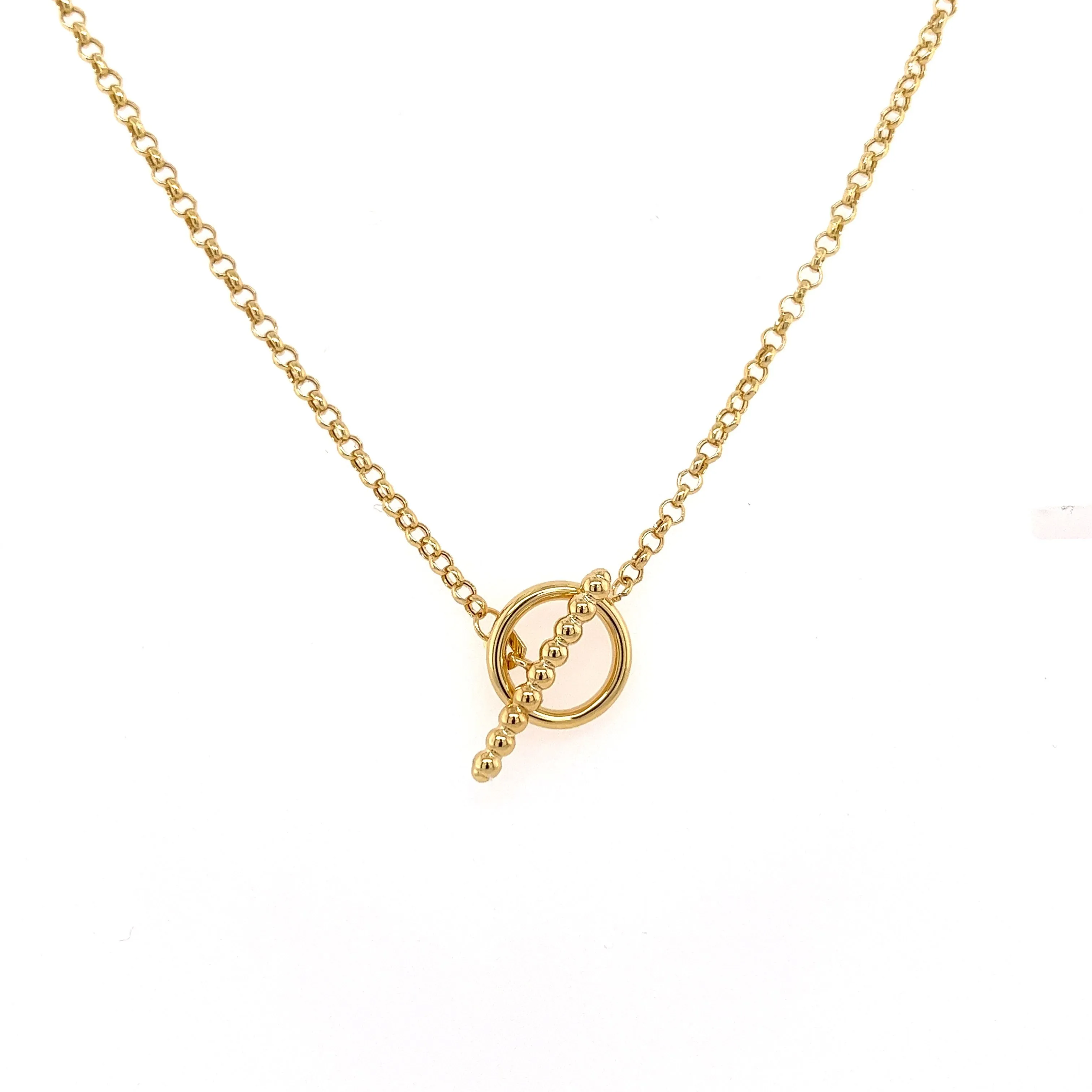 14K Gold Bar and Toggle Chain Necklace | 18 Inches - 1.5mm