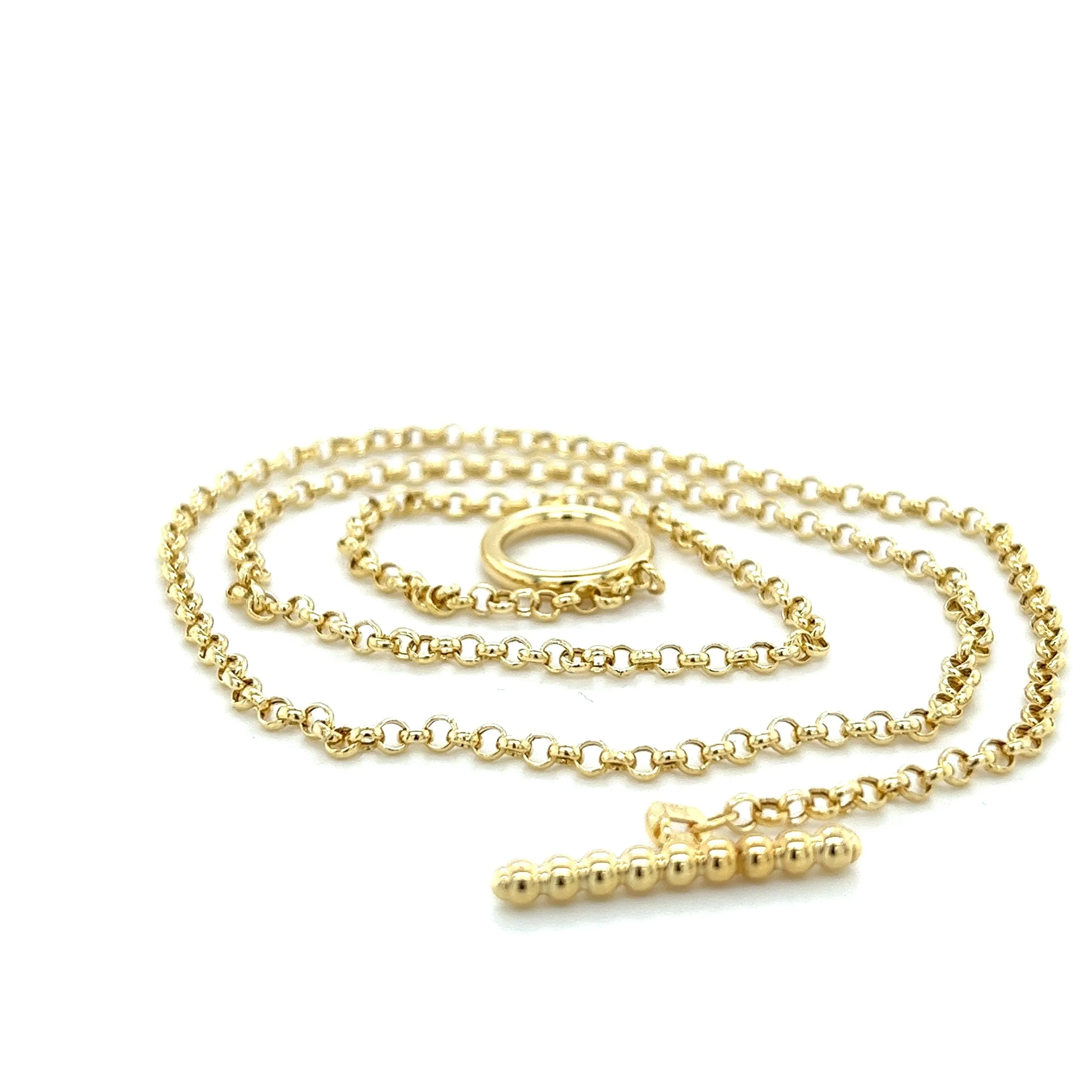 14K Gold Bar and Toggle Chain Necklace | 18 Inches - 1.5mm