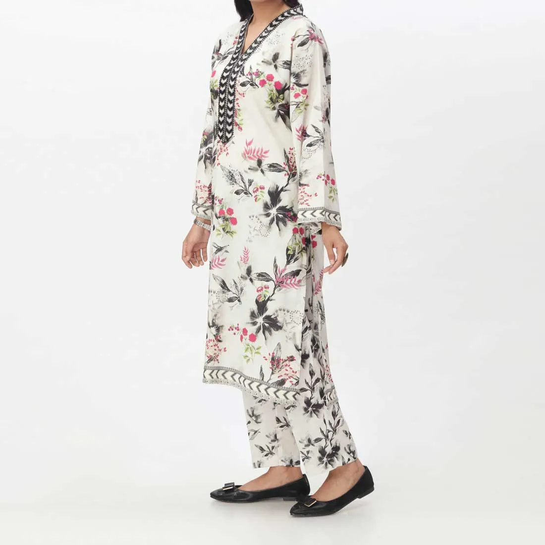 2PC- Digital Printed Cambric Suit PS4135