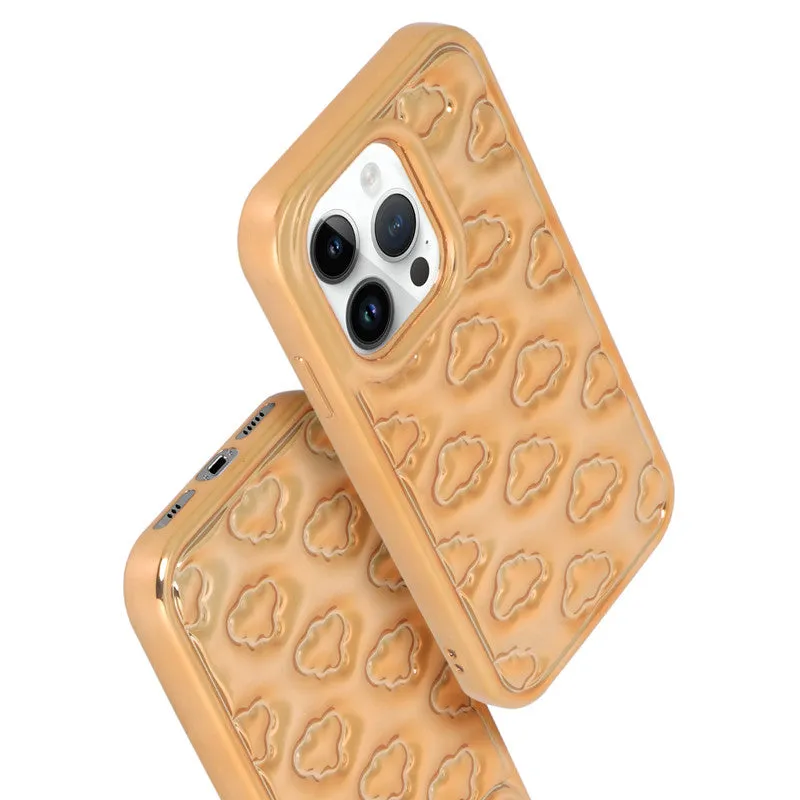 3D Cute Cloud Pattern Back Cover for Apple iPhone 14 Pro