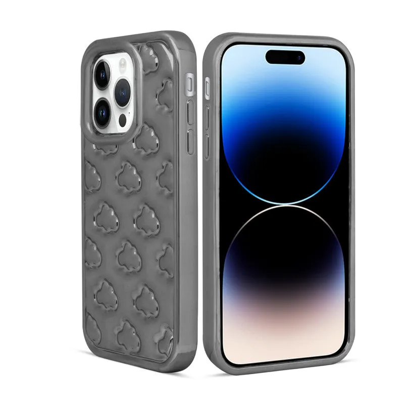 3D Cute Cloud Pattern Back Cover for Apple iPhone 14 Pro