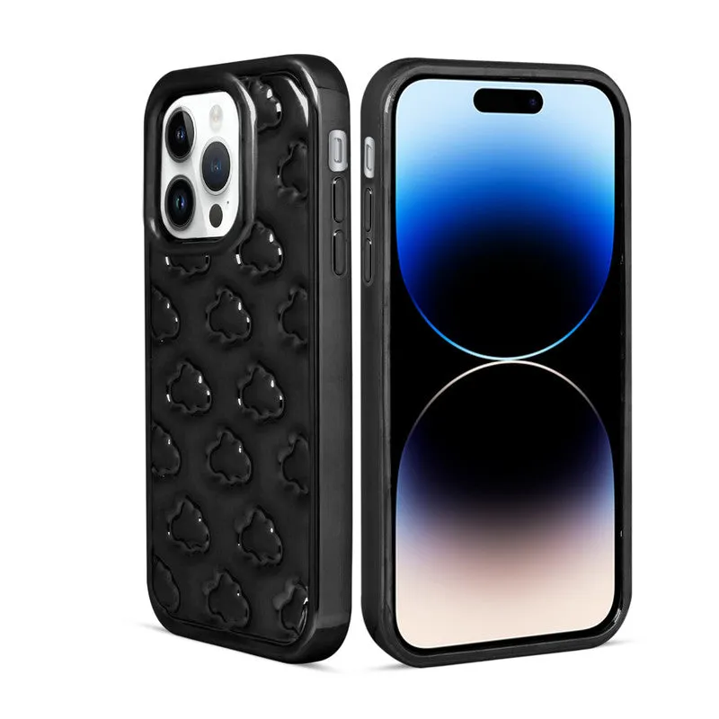 3D Cute Cloud Pattern Back Cover for Apple iPhone 14 Pro