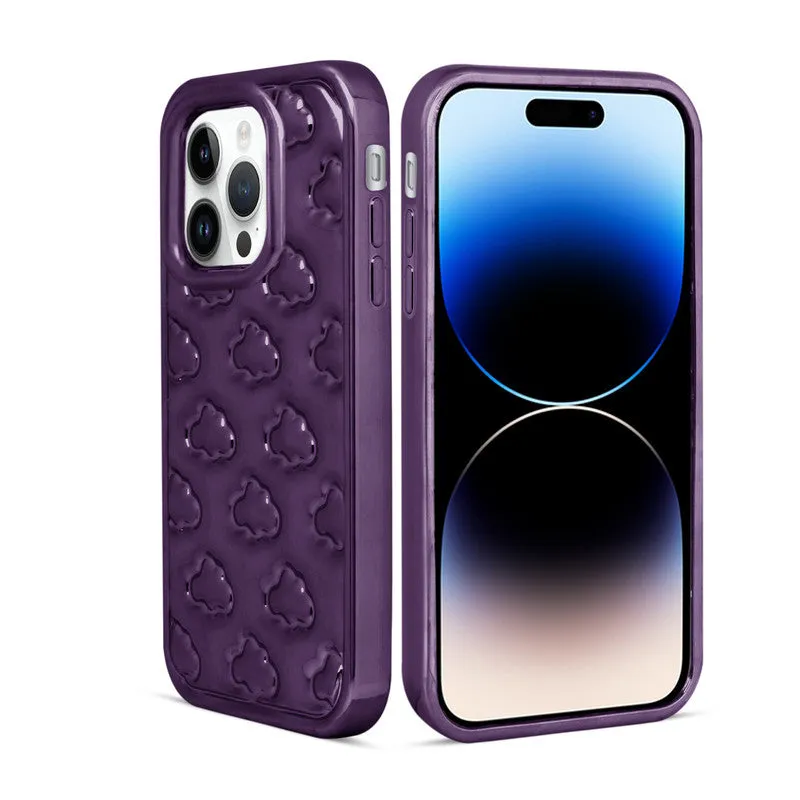 3D Cute Cloud Pattern Back Cover for Apple iPhone 14 Pro