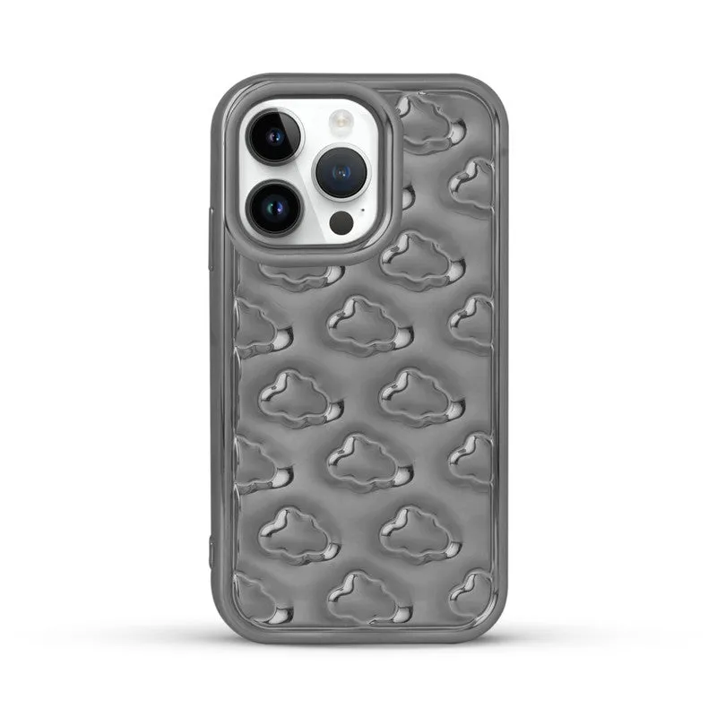 3D Cute Cloud Pattern Back Cover for Apple iPhone 14 Pro