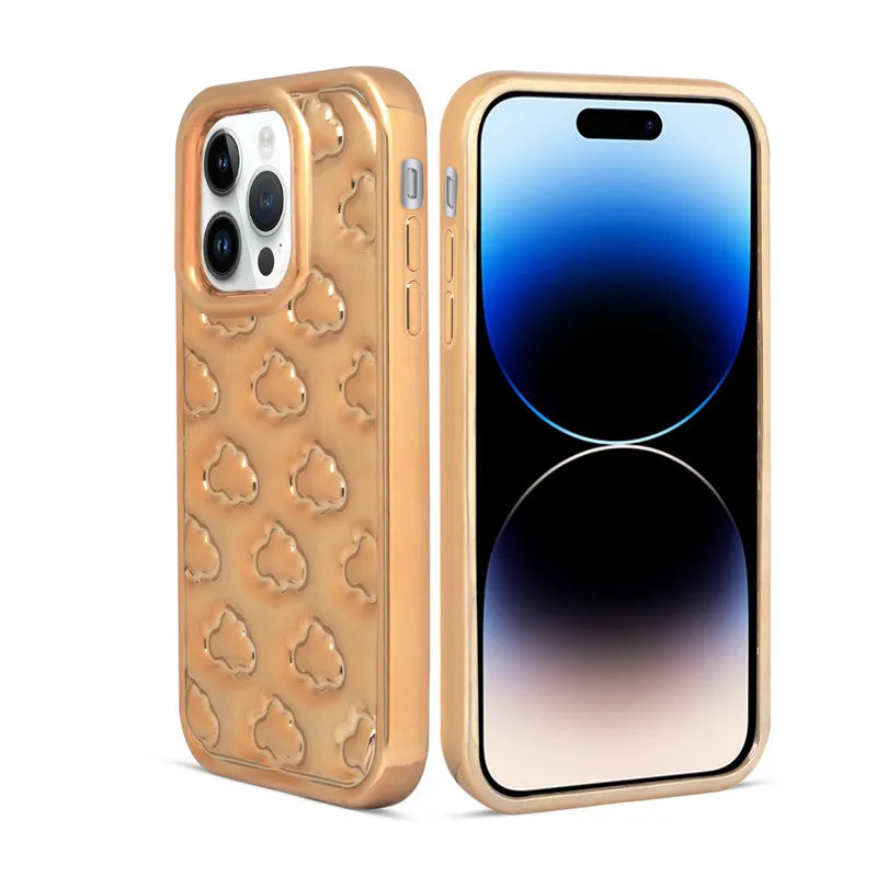 3D Cute Cloud Pattern Back Cover for Apple iPhone 14 Pro