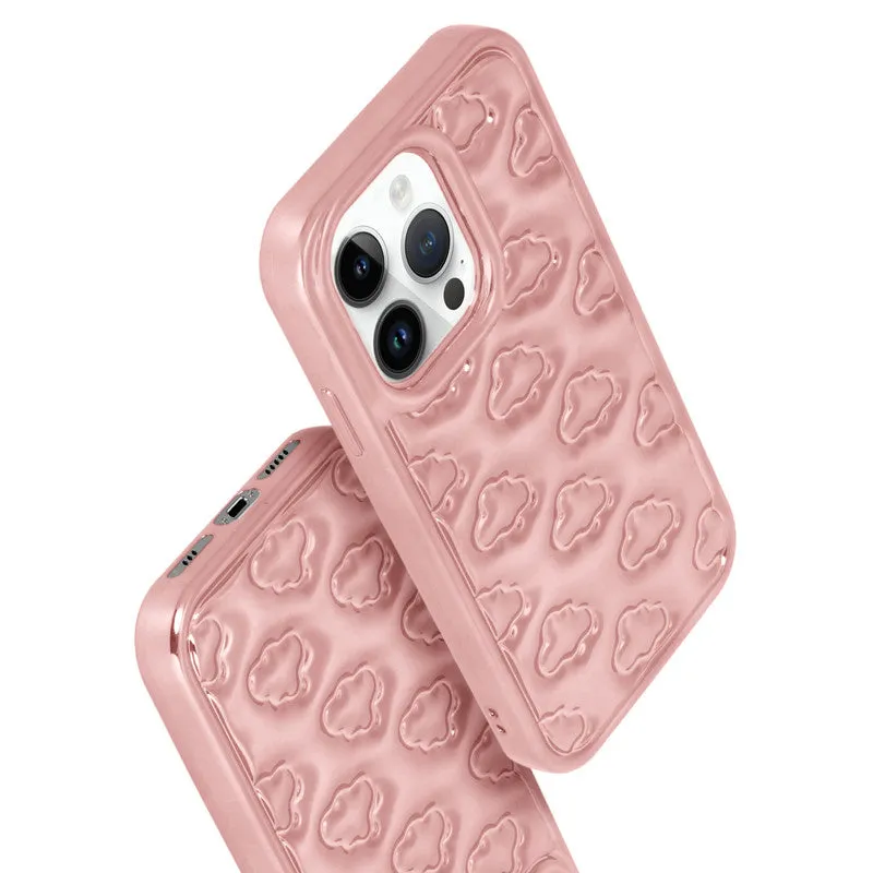 3D Cute Cloud Pattern Back Cover for Apple iPhone 14 Pro