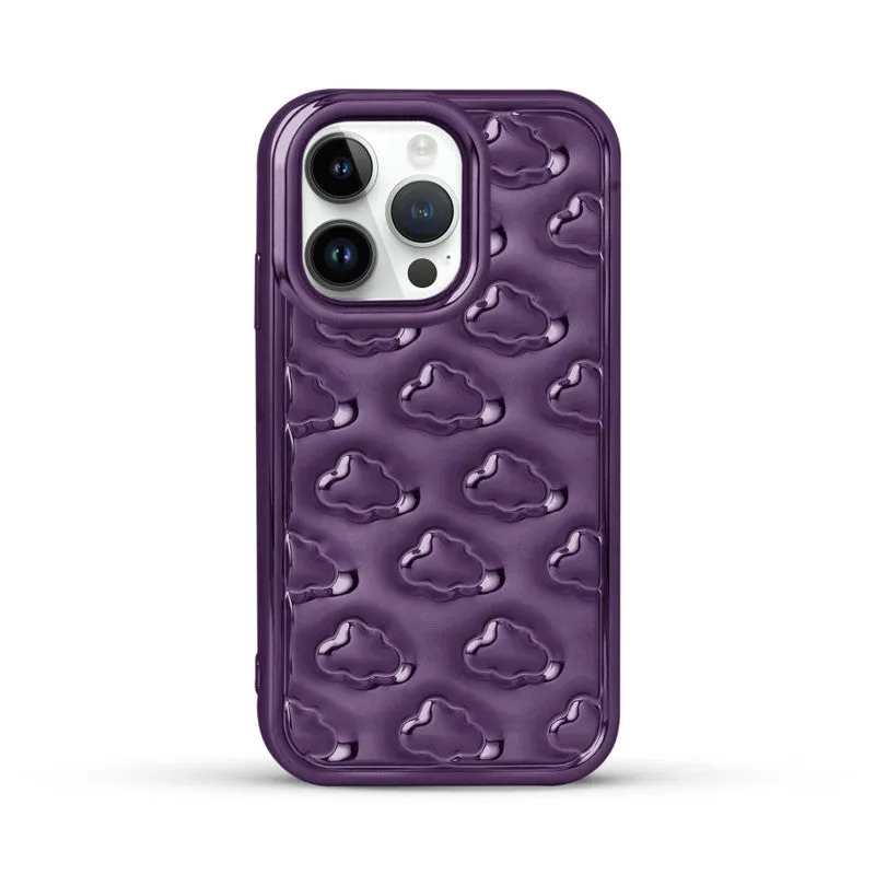 3D Cute Cloud Pattern Back Cover for Apple iPhone 14 Pro