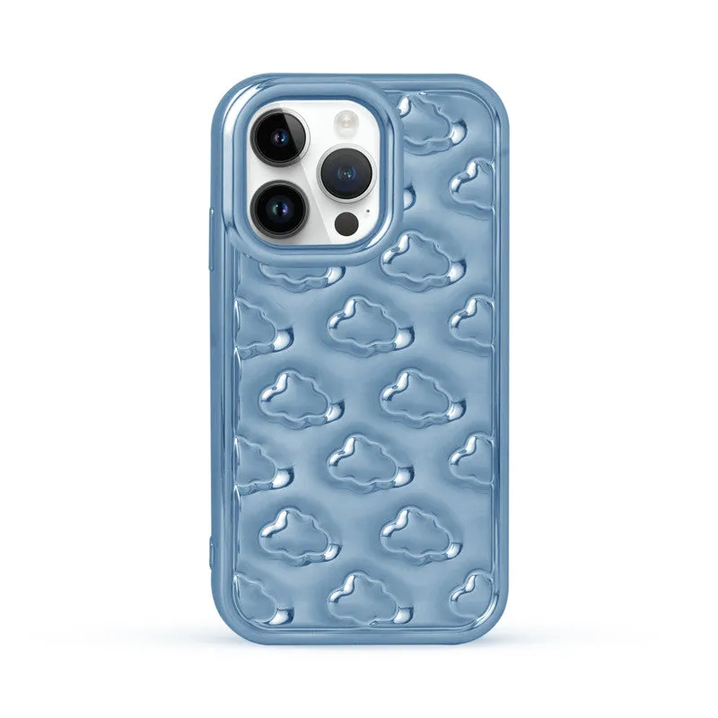 3D Cute Cloud Pattern Back Cover for Apple iPhone 14 Pro