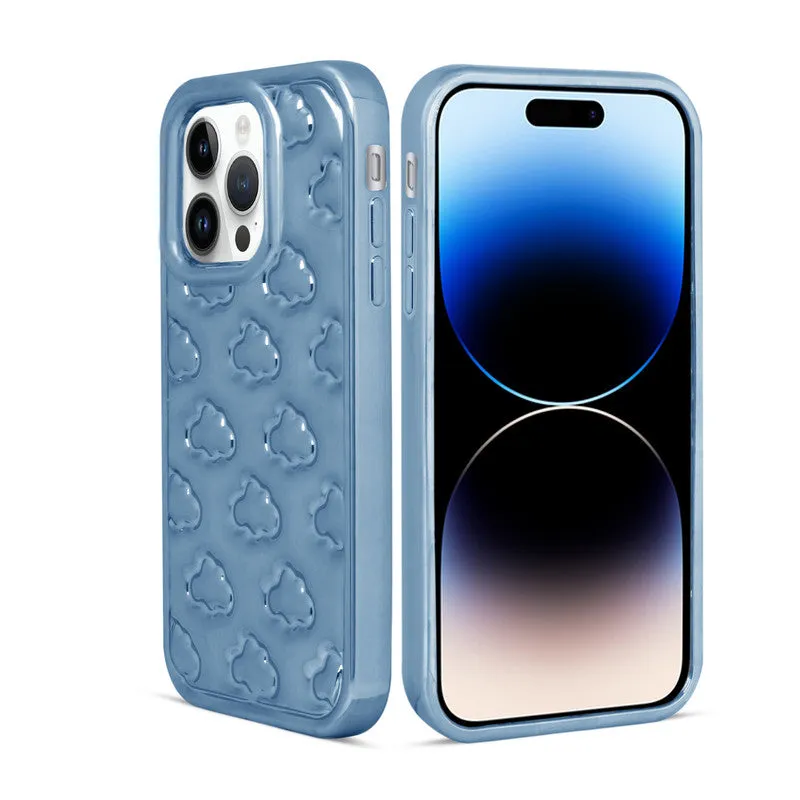 3D Cute Cloud Pattern Back Cover for Apple iPhone 14 Pro