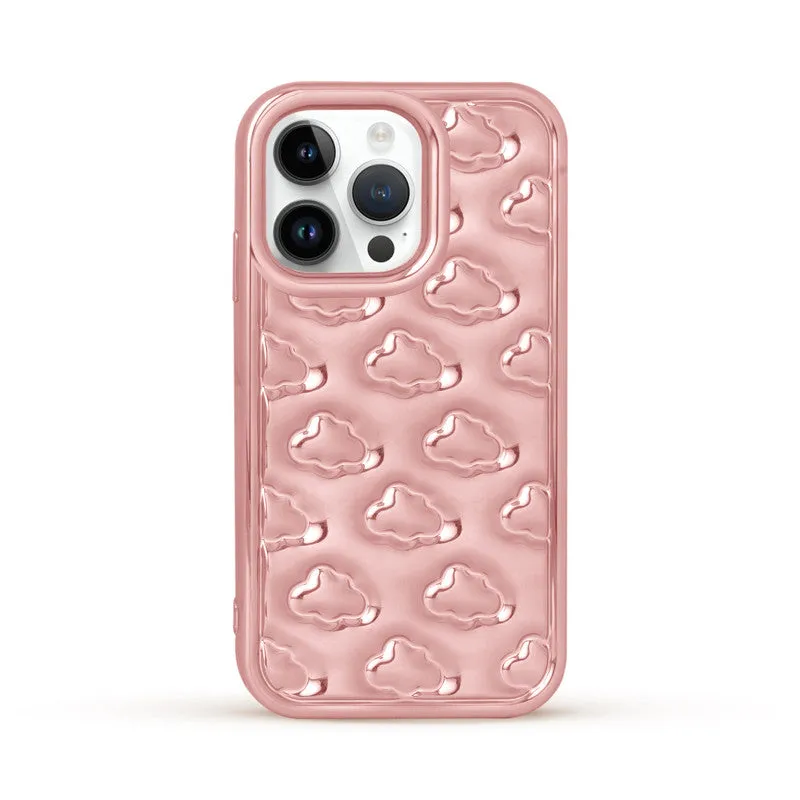 3D Cute Cloud Pattern Back Cover for Apple iPhone 14 Pro