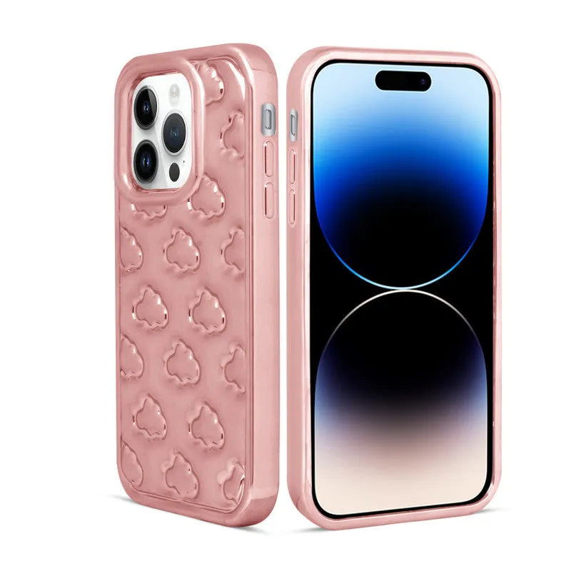 3D Cute Cloud Pattern Back Cover for Apple iPhone 14 Pro