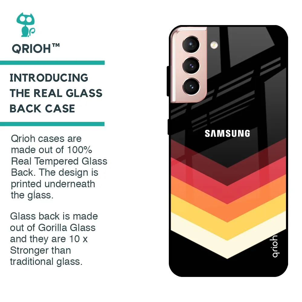 Abstract Arrow Pattern Glass Case For Samsung Galaxy S21