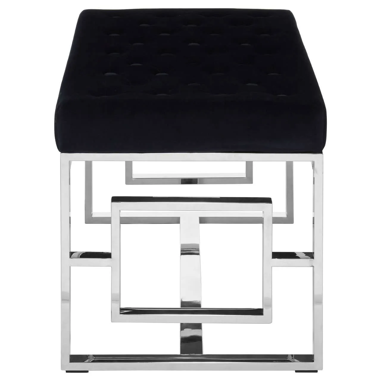 Allure Black Tufted Bench