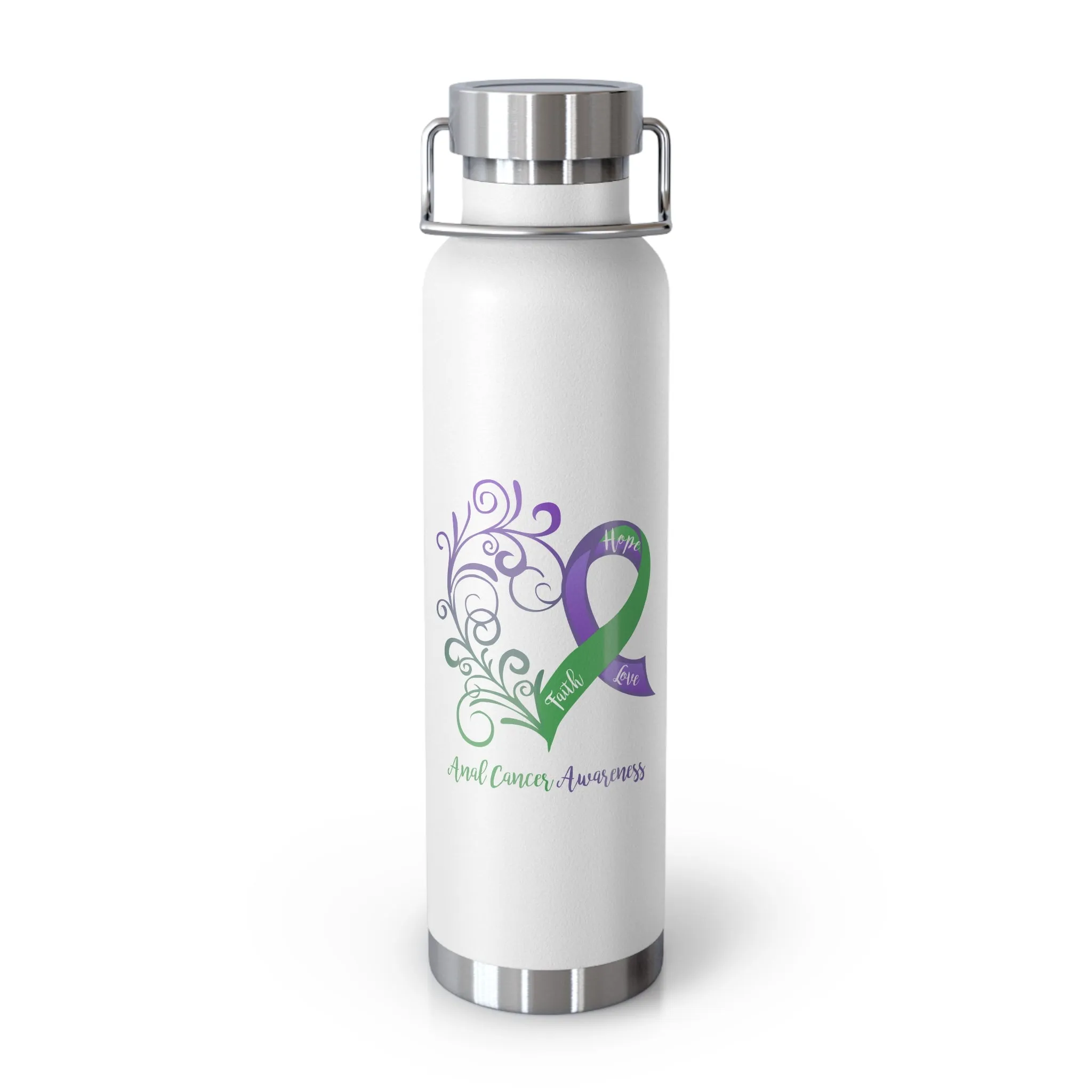 Anal Cancer Awareness Heart Copper Vacuum Insulated Bottle, 22oz