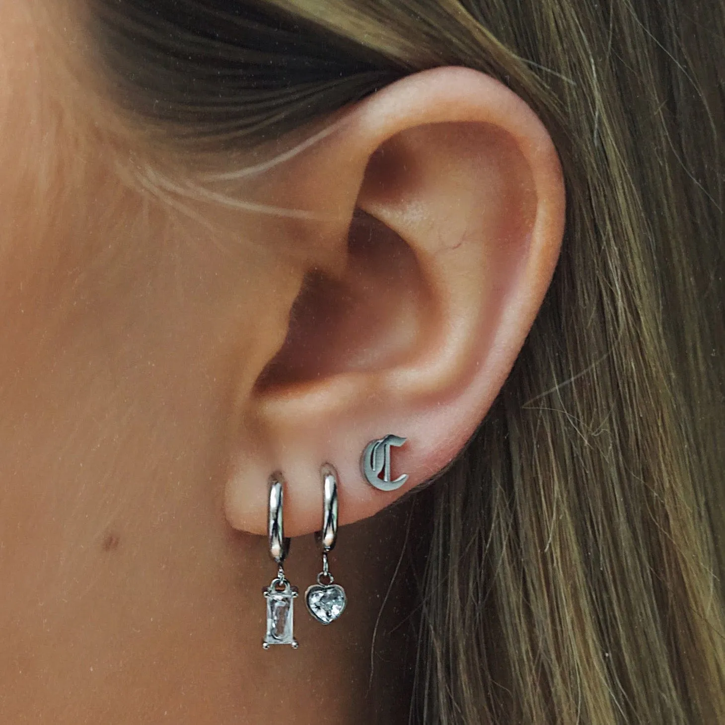 Angelina Heart Hoop Earrings