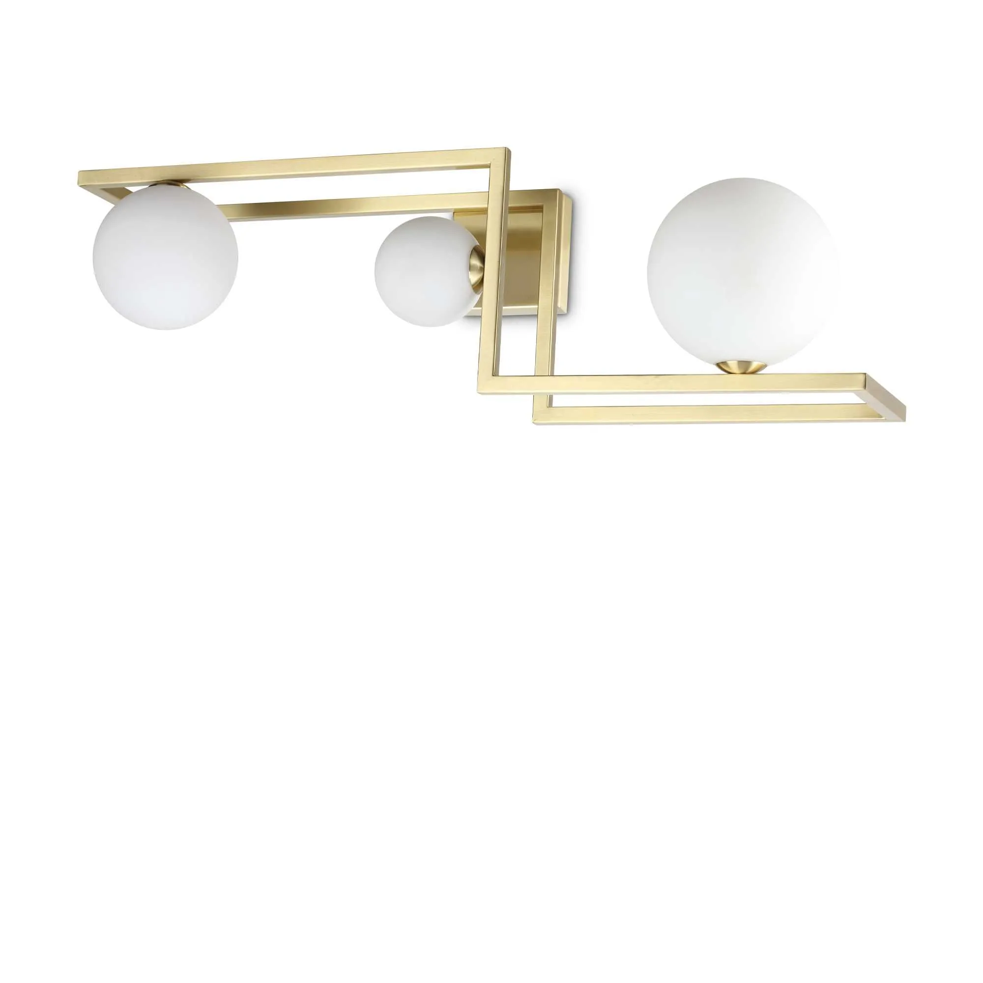Angolo 3Lt Flush Light - Black/Brass Finish