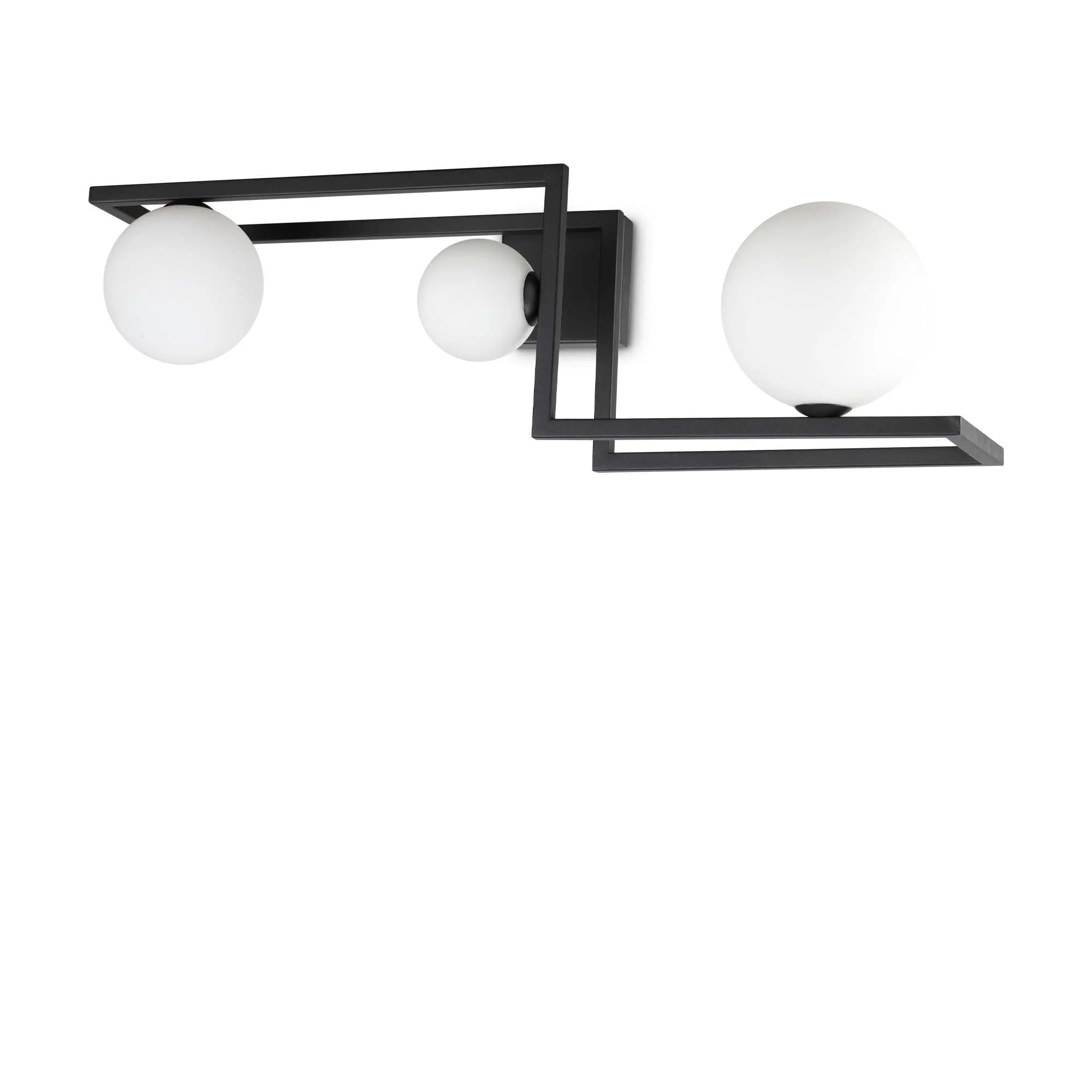 Angolo 3Lt Flush Light - Black/Brass Finish
