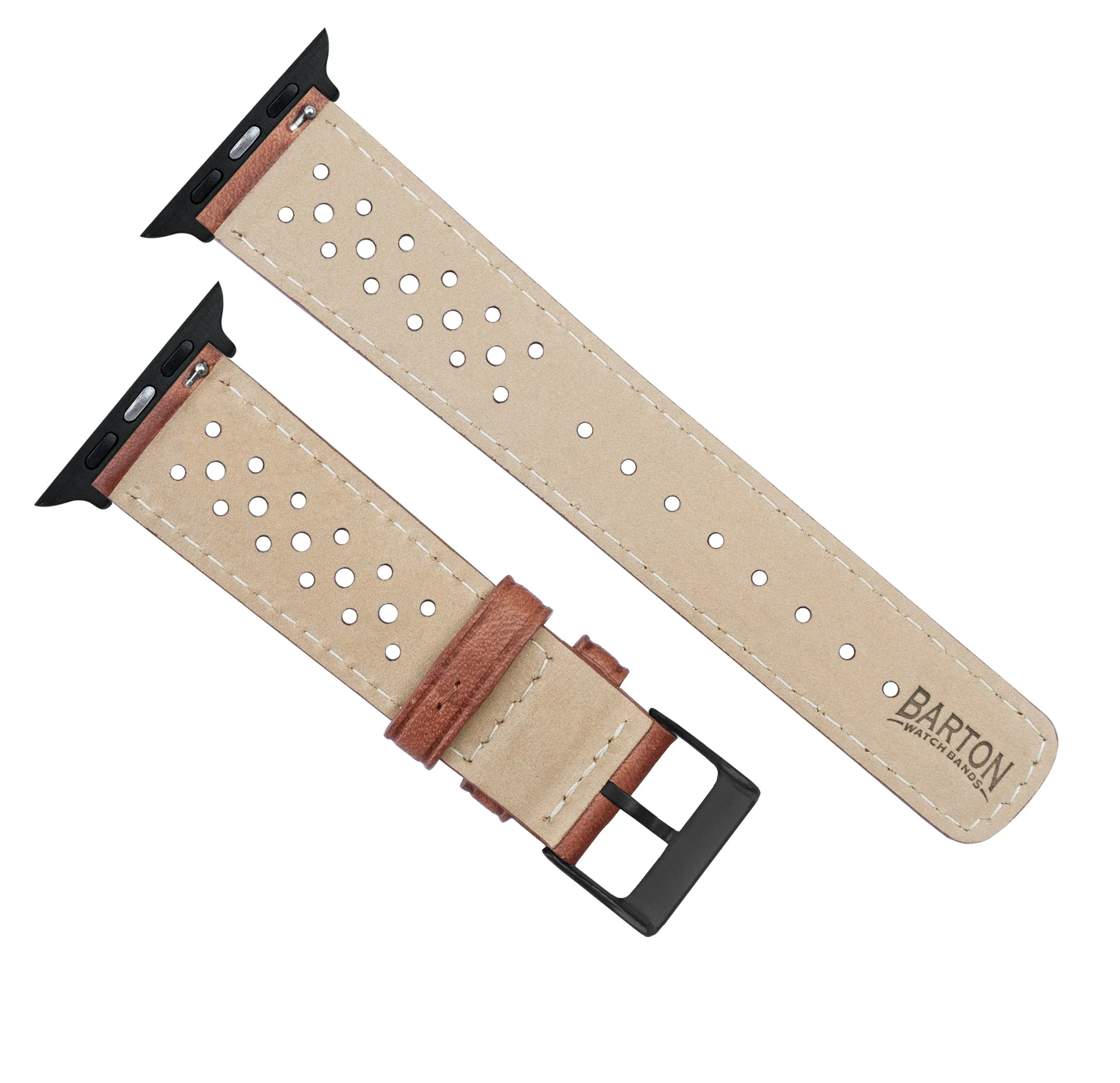 Apple Watch Caramel Brown Racing Horween Leather Watch Band