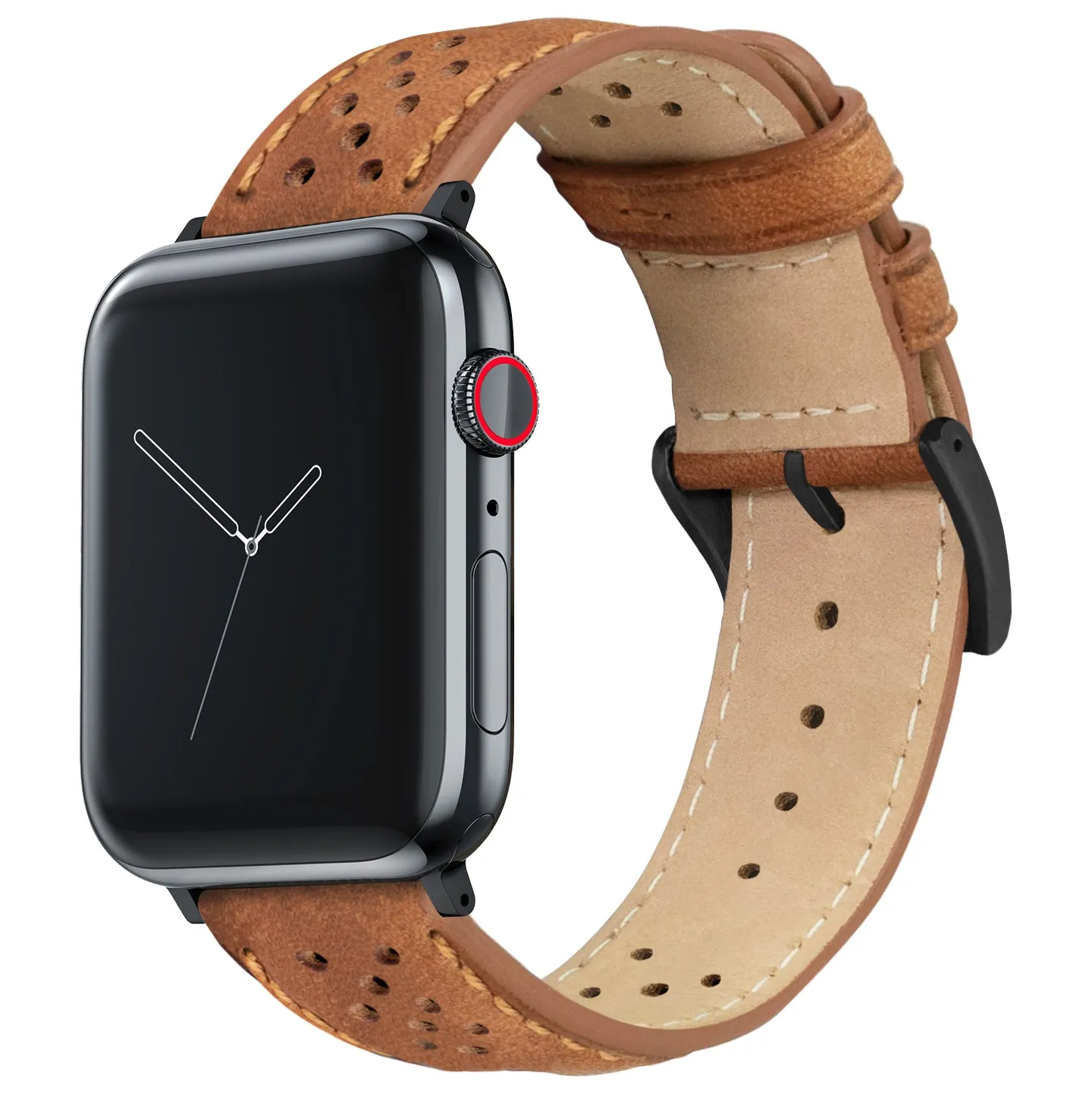 Apple Watch Caramel Brown Racing Horween Leather Watch Band