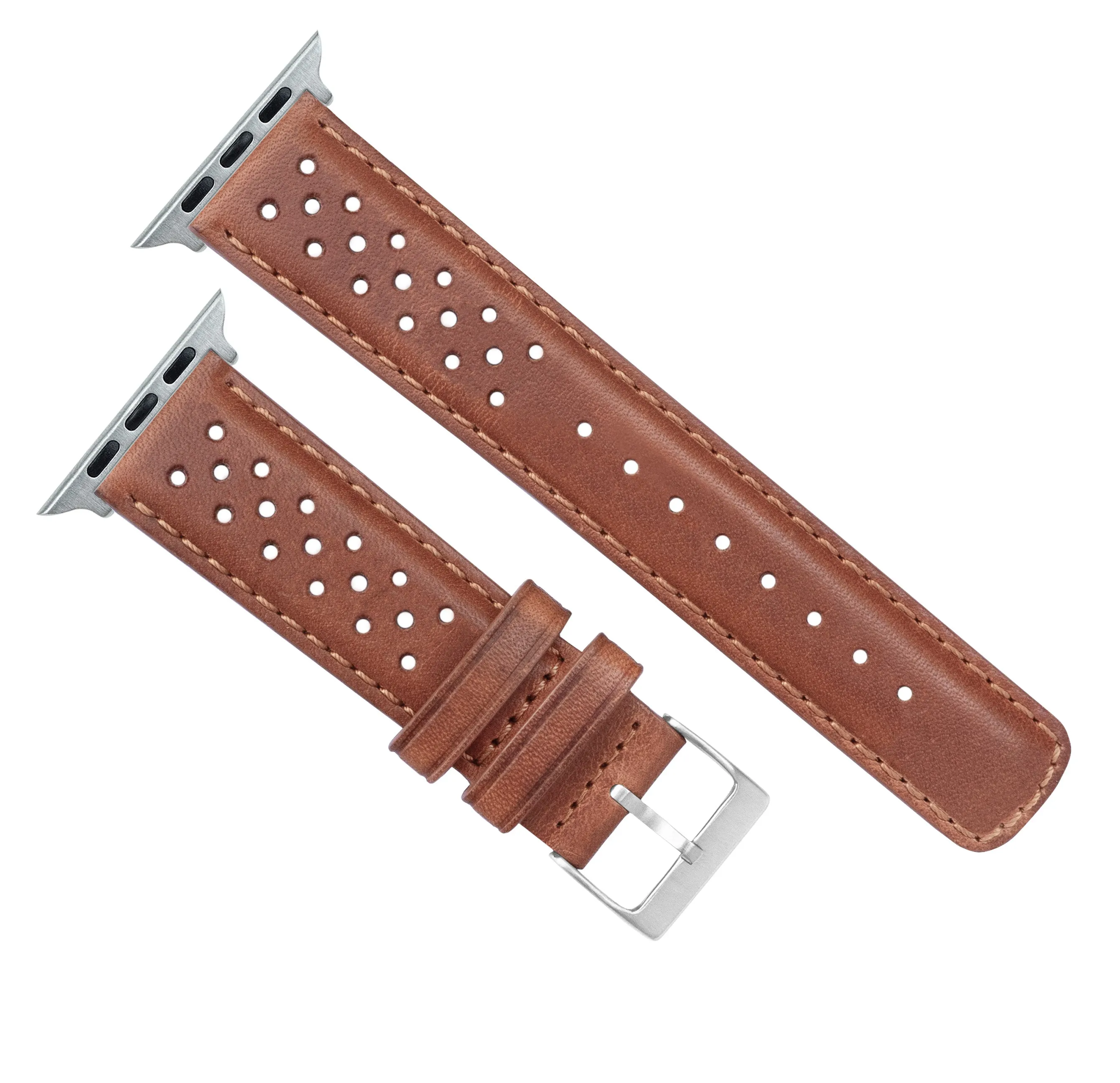 Apple Watch Caramel Brown Racing Horween Leather Watch Band