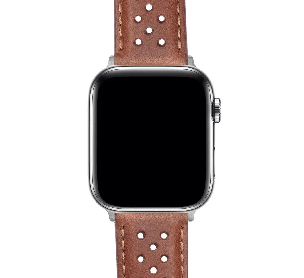 Apple Watch Caramel Brown Racing Horween Leather Watch Band