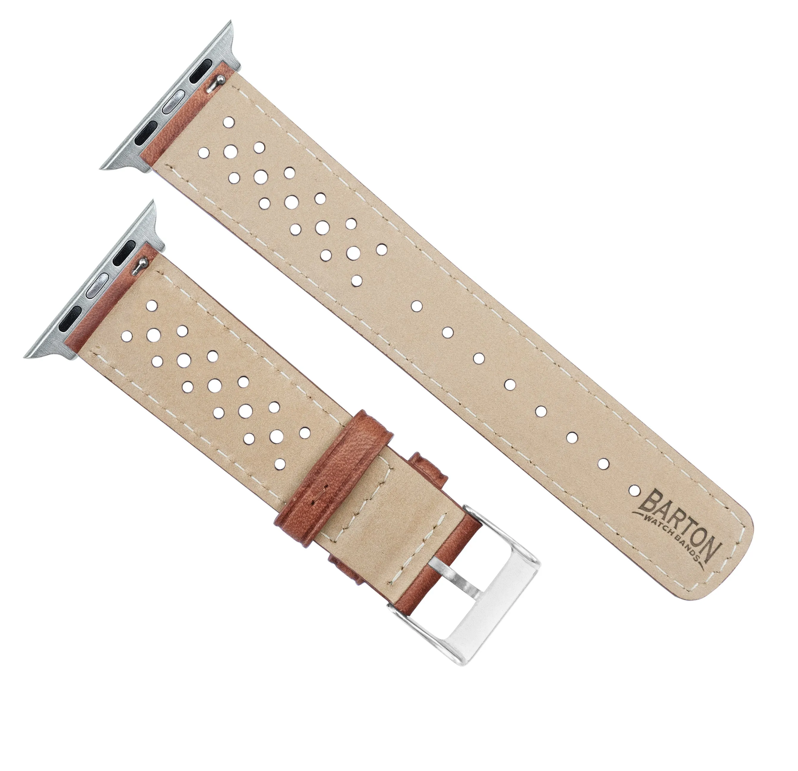 Apple Watch Caramel Brown Racing Horween Leather Watch Band