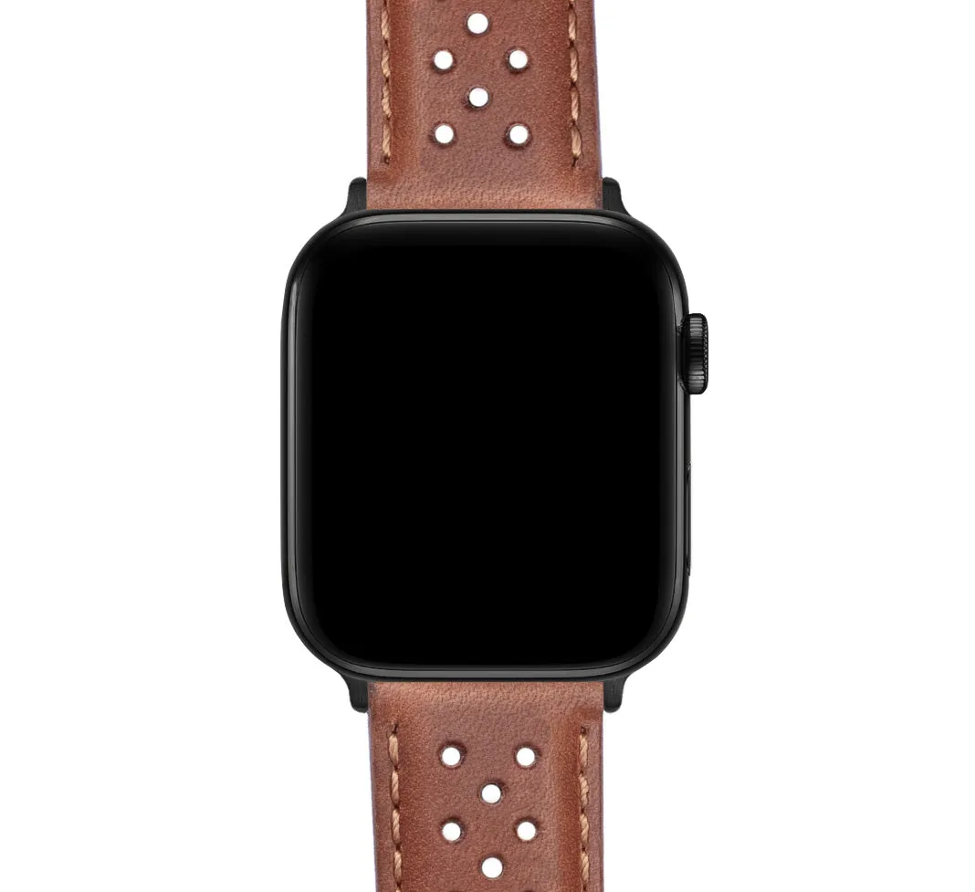 Apple Watch Caramel Brown Racing Horween Leather Watch Band