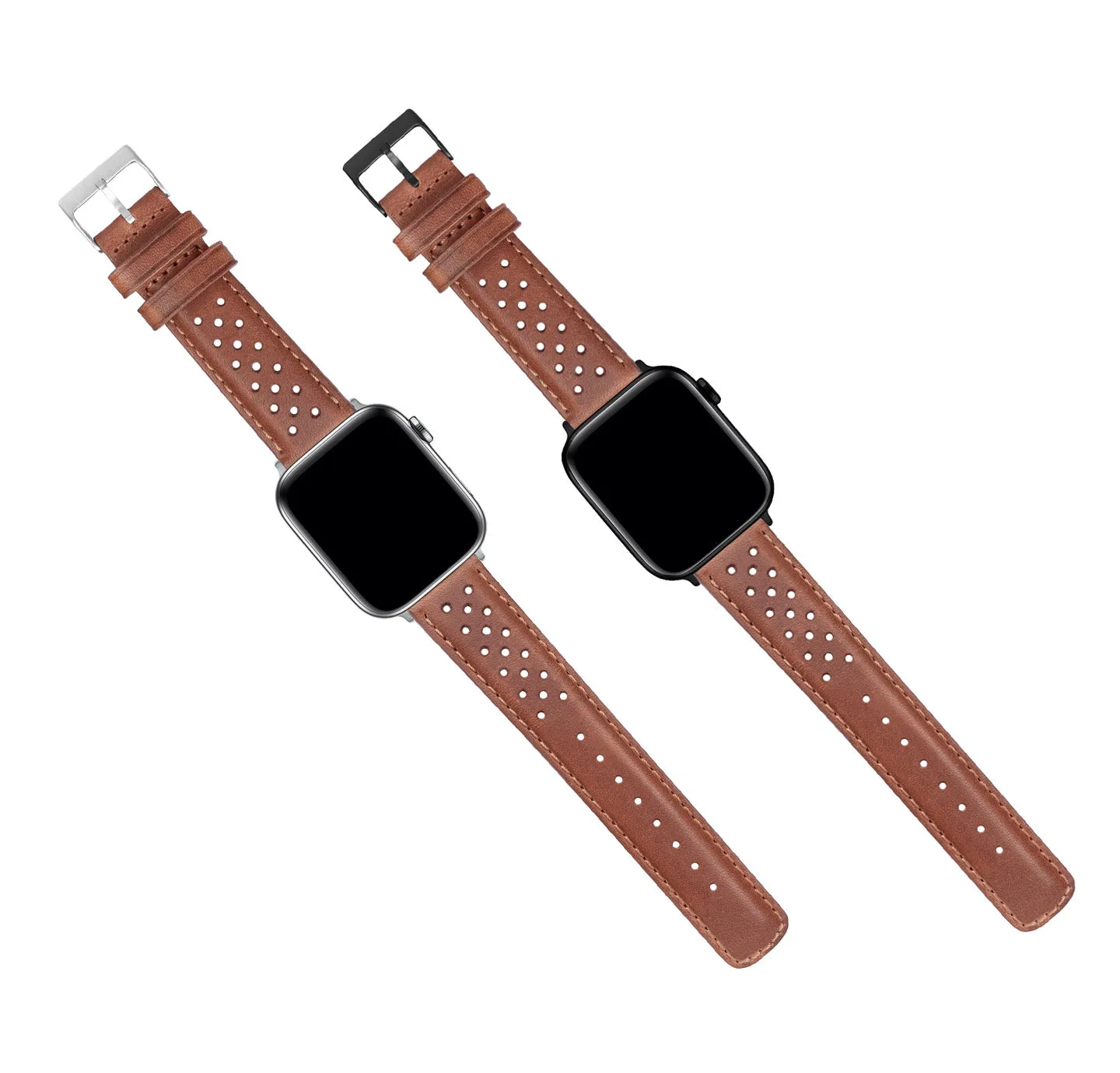 Apple Watch Caramel Brown Racing Horween Leather Watch Band