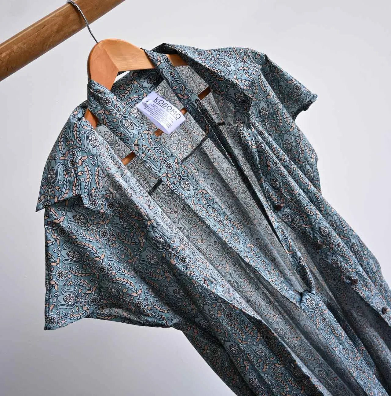 Be My Cotton Shirt Dress by KOBOMO - Spring Mist