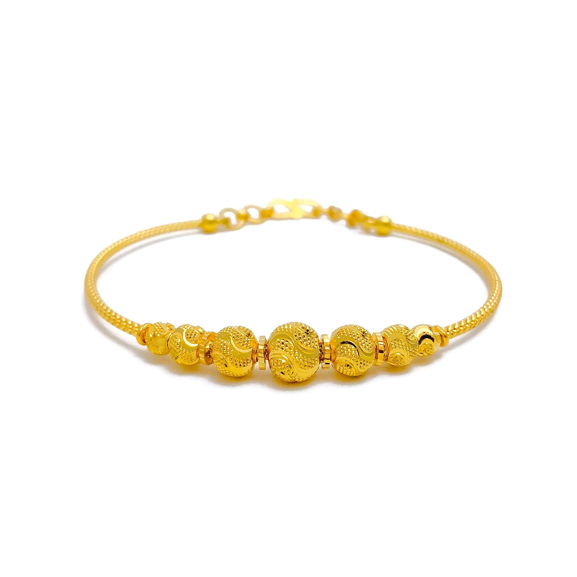 Beautiful Etched 22k Gold Bangle Bracelet