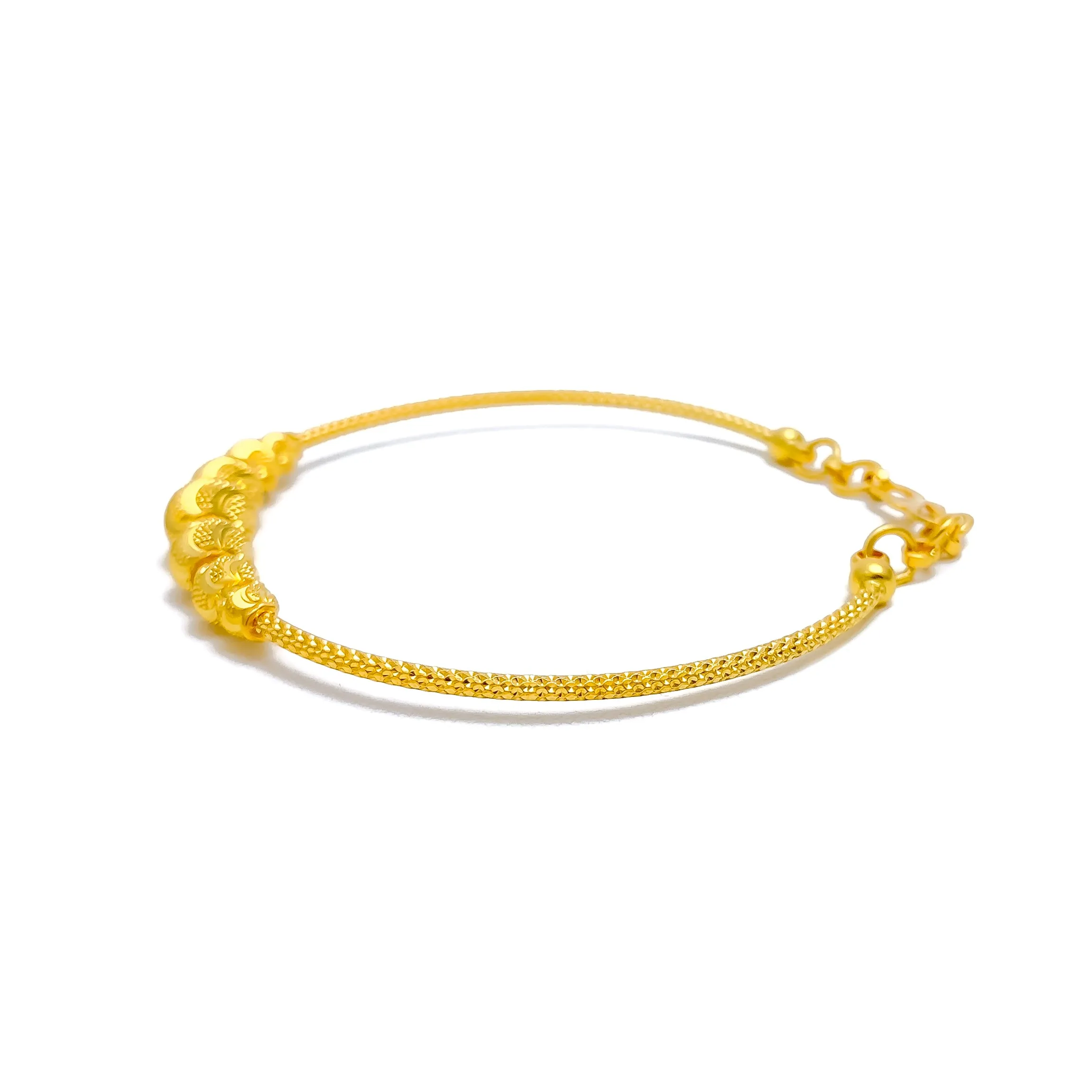 Beautiful Etched 22k Gold Bangle Bracelet