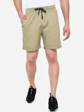 Beige Printed Regular Fit Shorts | JadeBlue