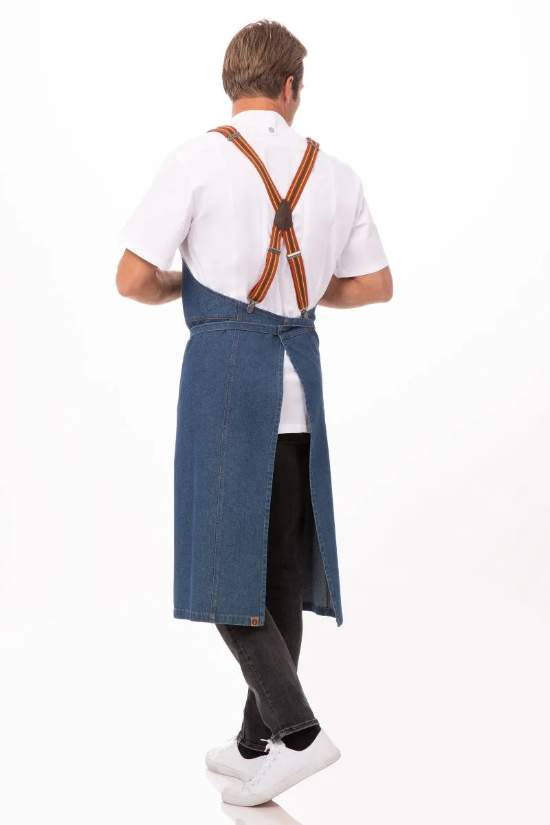 Berkeley Medium Blue Chef's Bib Apron