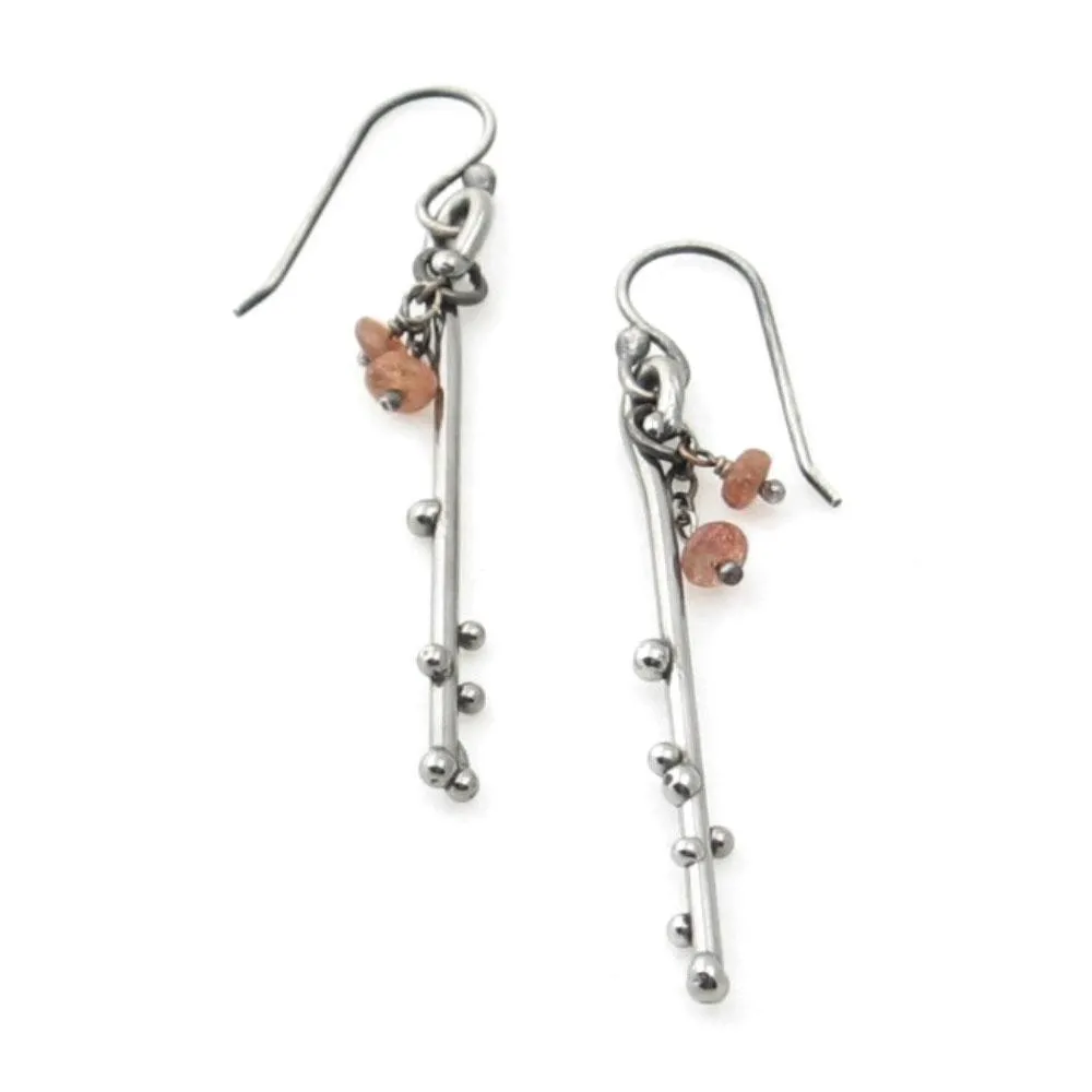 Berry Stainless Steel and Semi-Precious Stone Earrings Jewelry by Metallic Evolution