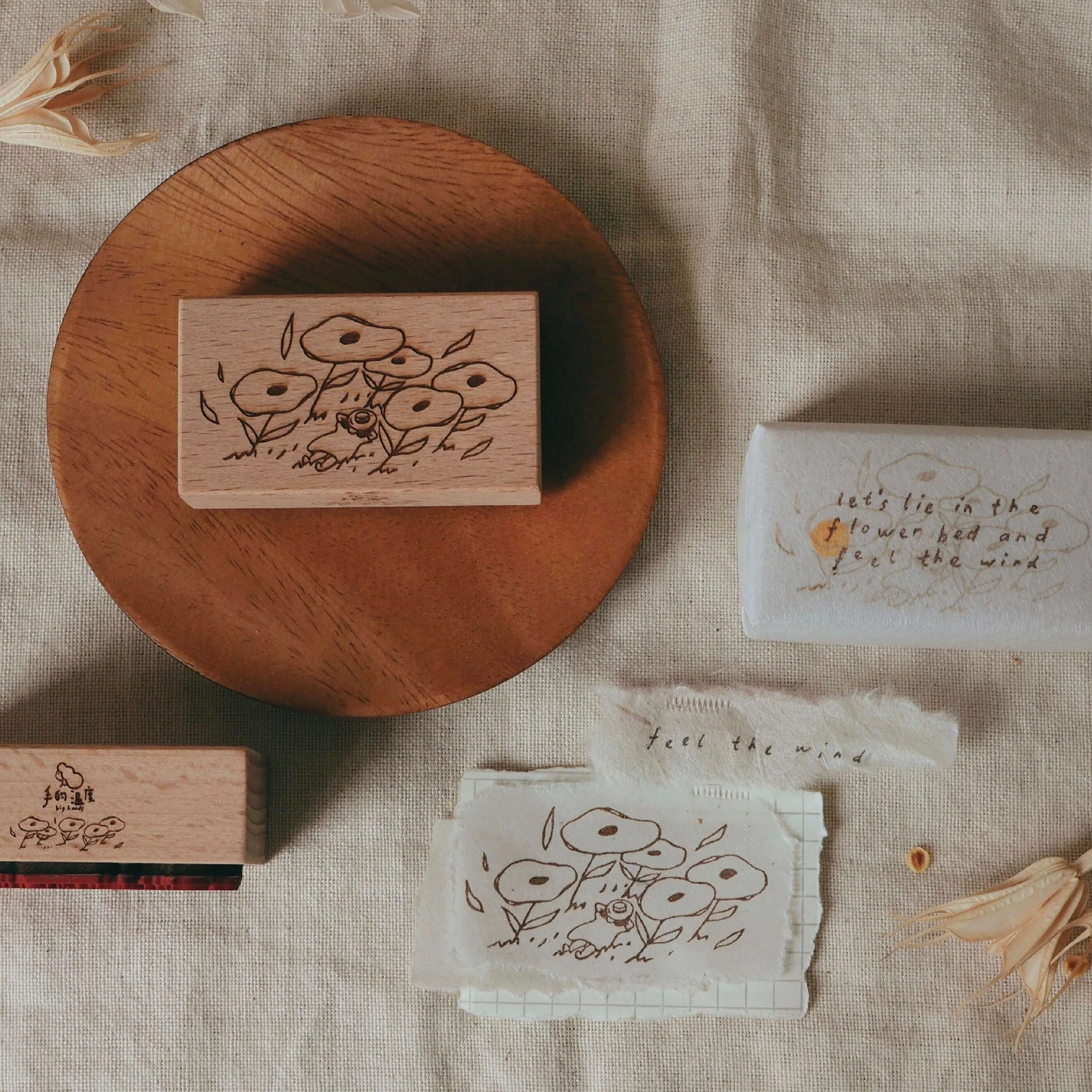bighands Rubber Stamp - Girl in Flower Bed