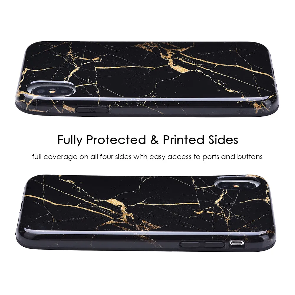 Black & Gold Marble iPhone Case