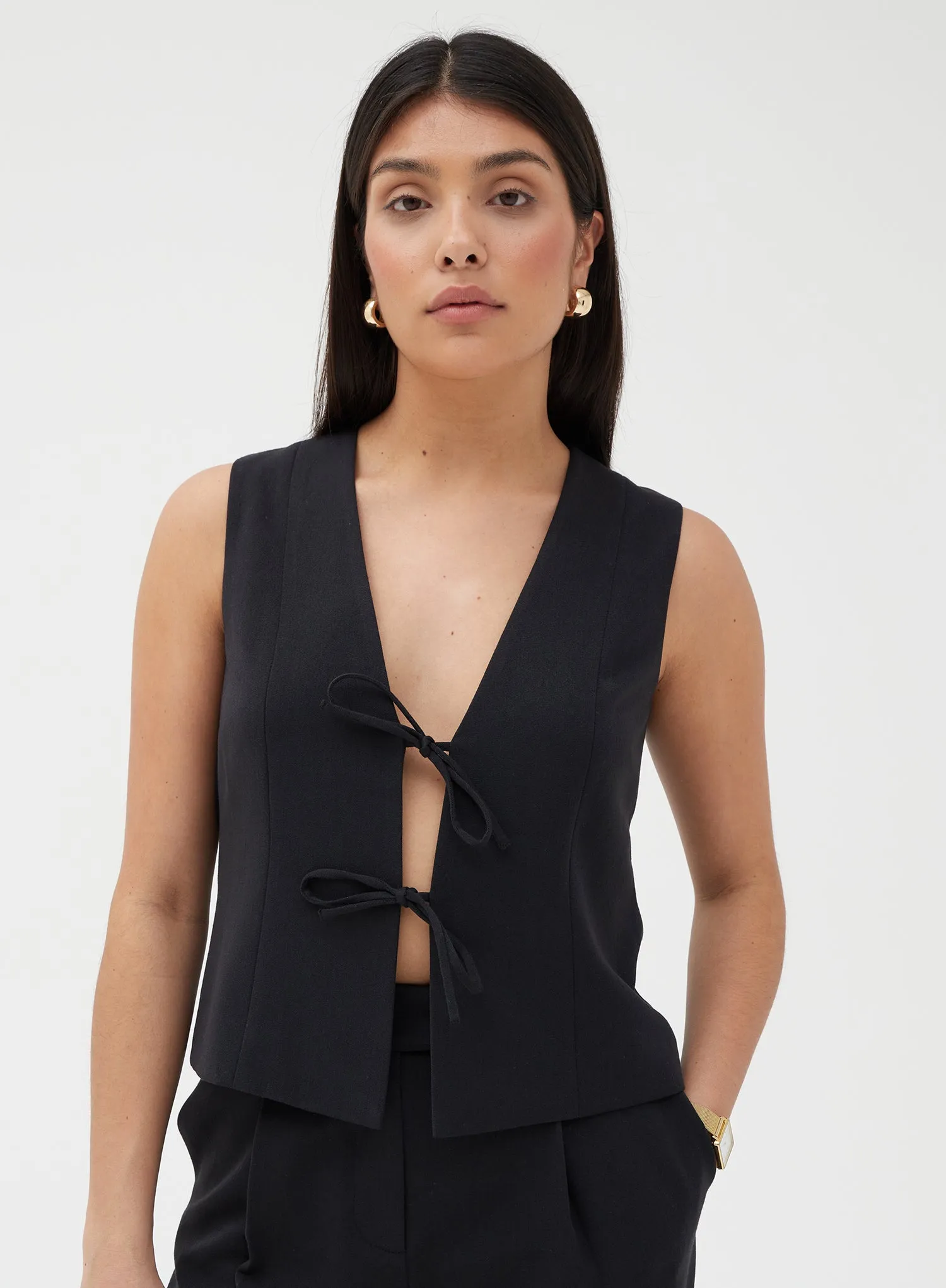 Black Tie Front Waistcoat – Delilah