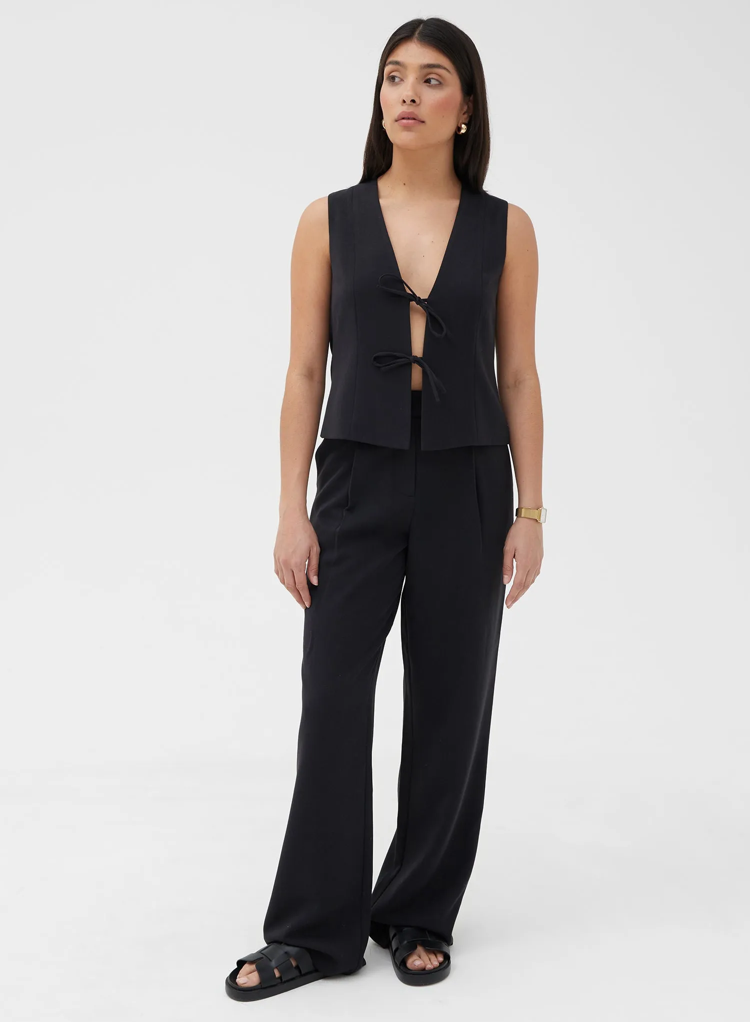 Black Tie Front Waistcoat – Delilah