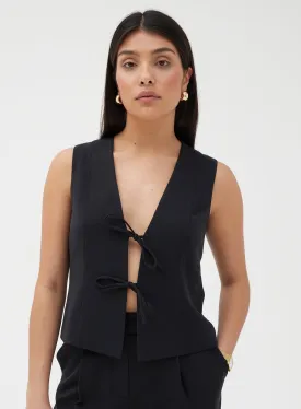 Black Tie Front Waistcoat – Delilah