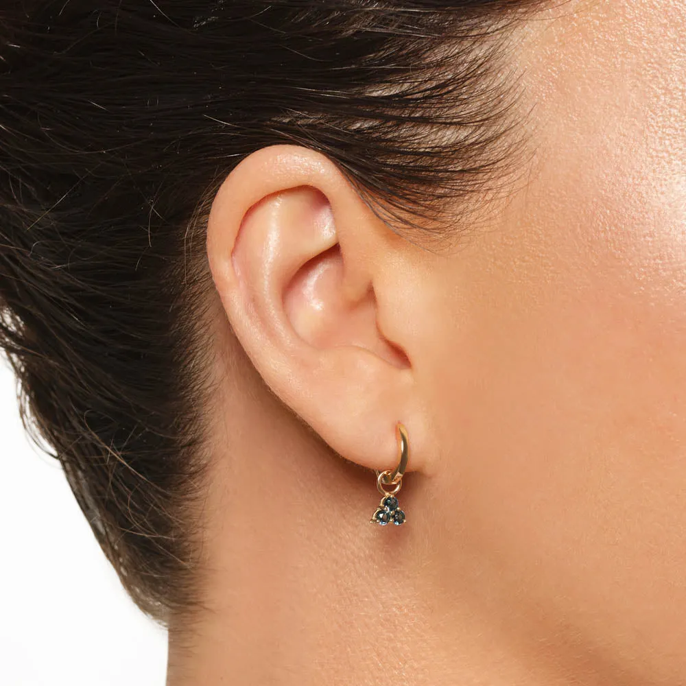 Blue Topaz Trio Charm in 10k Gold