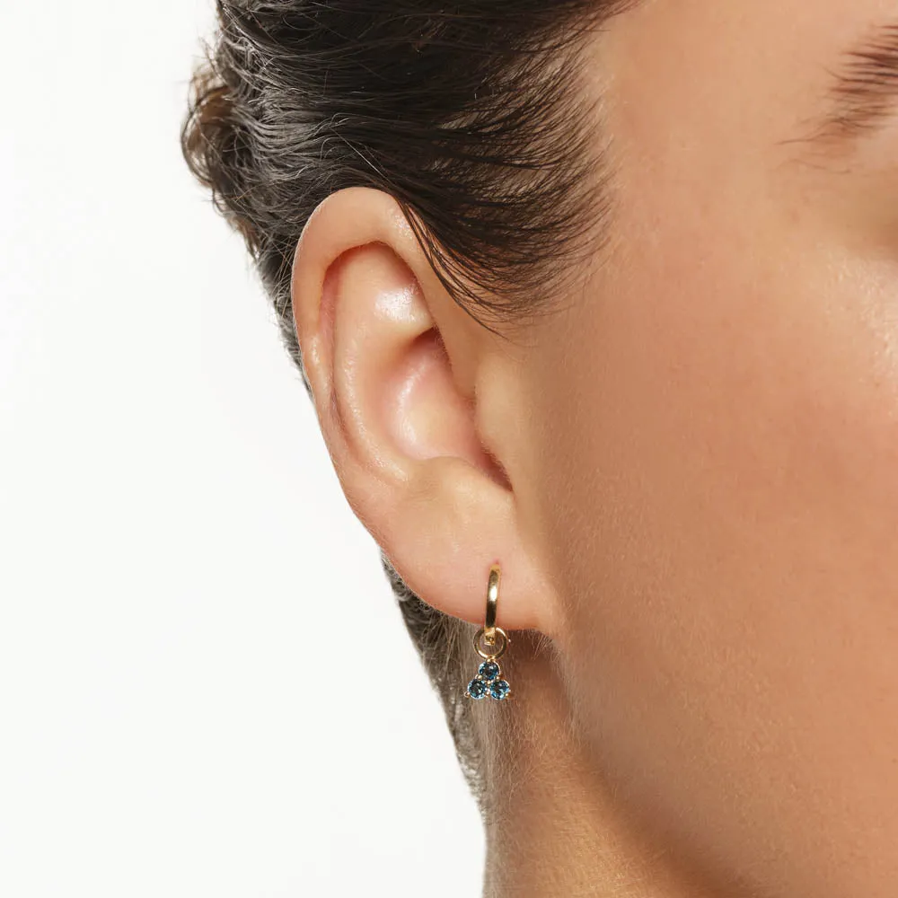 Blue Topaz Trio Charm in 10k Gold