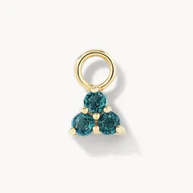 Blue Topaz Trio Charm in 10k Gold