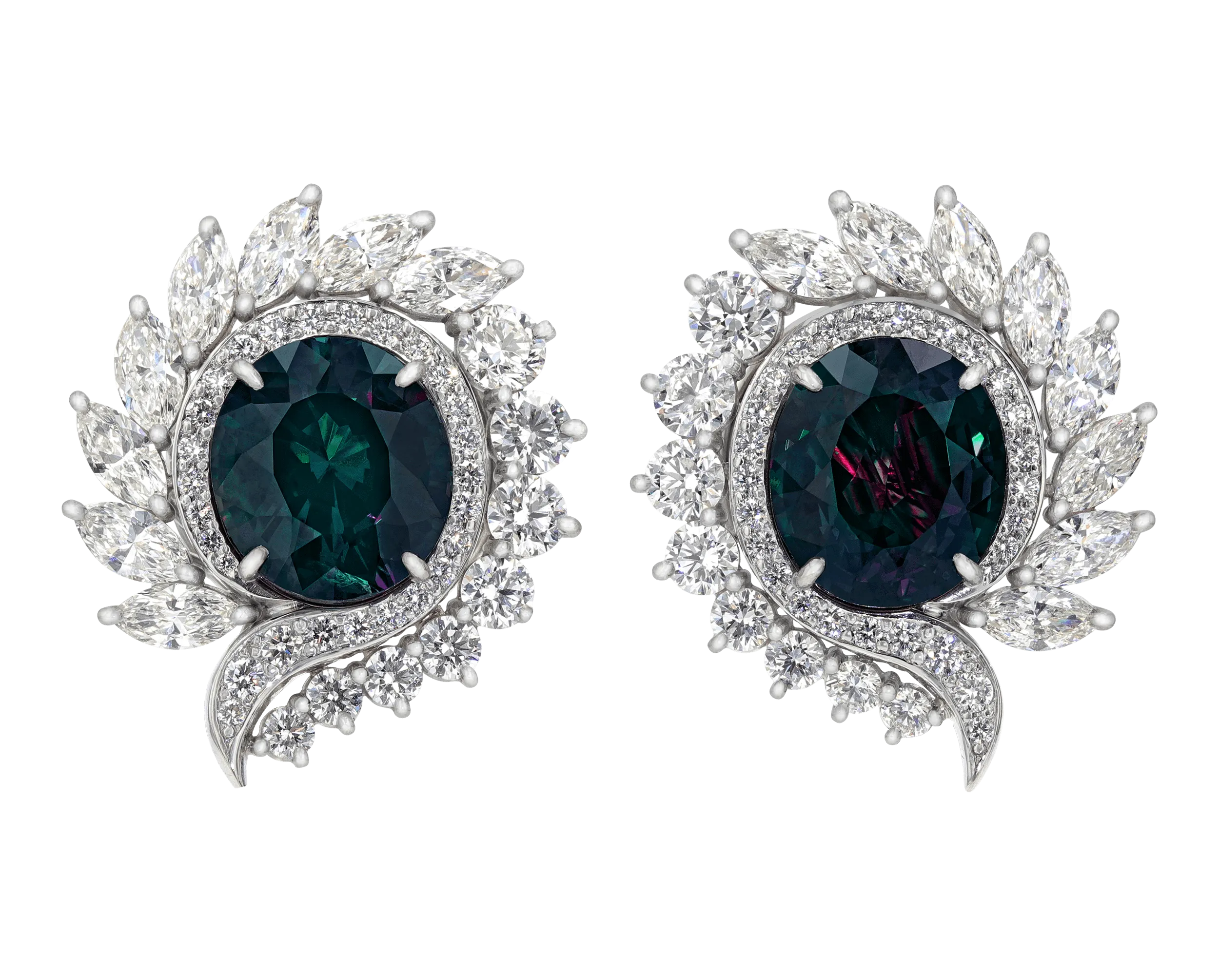 Brazilian Alexandrite Earrings, 11.43 Carats