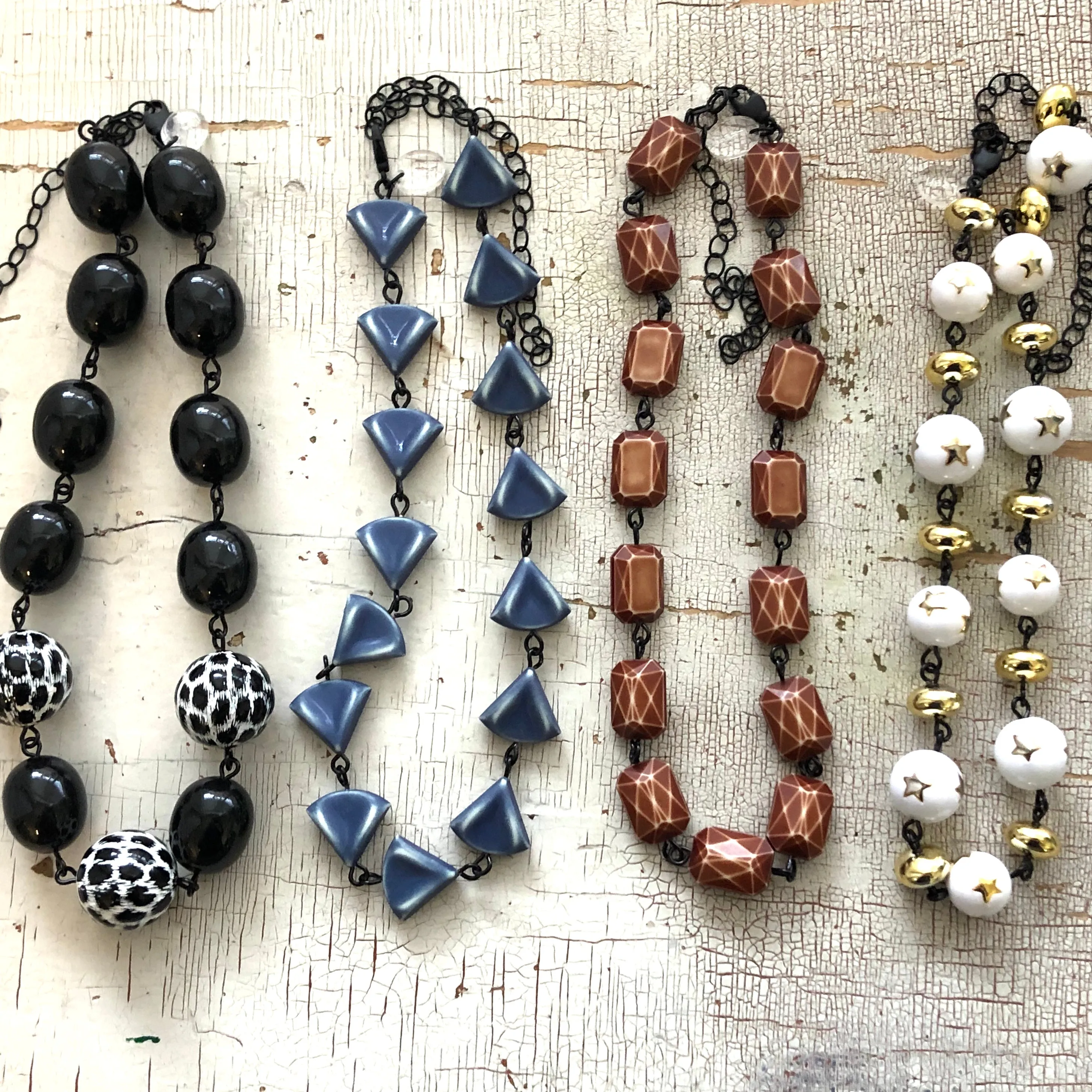 Burnt Coffee Brown Faceted Bead Amelia Necklace