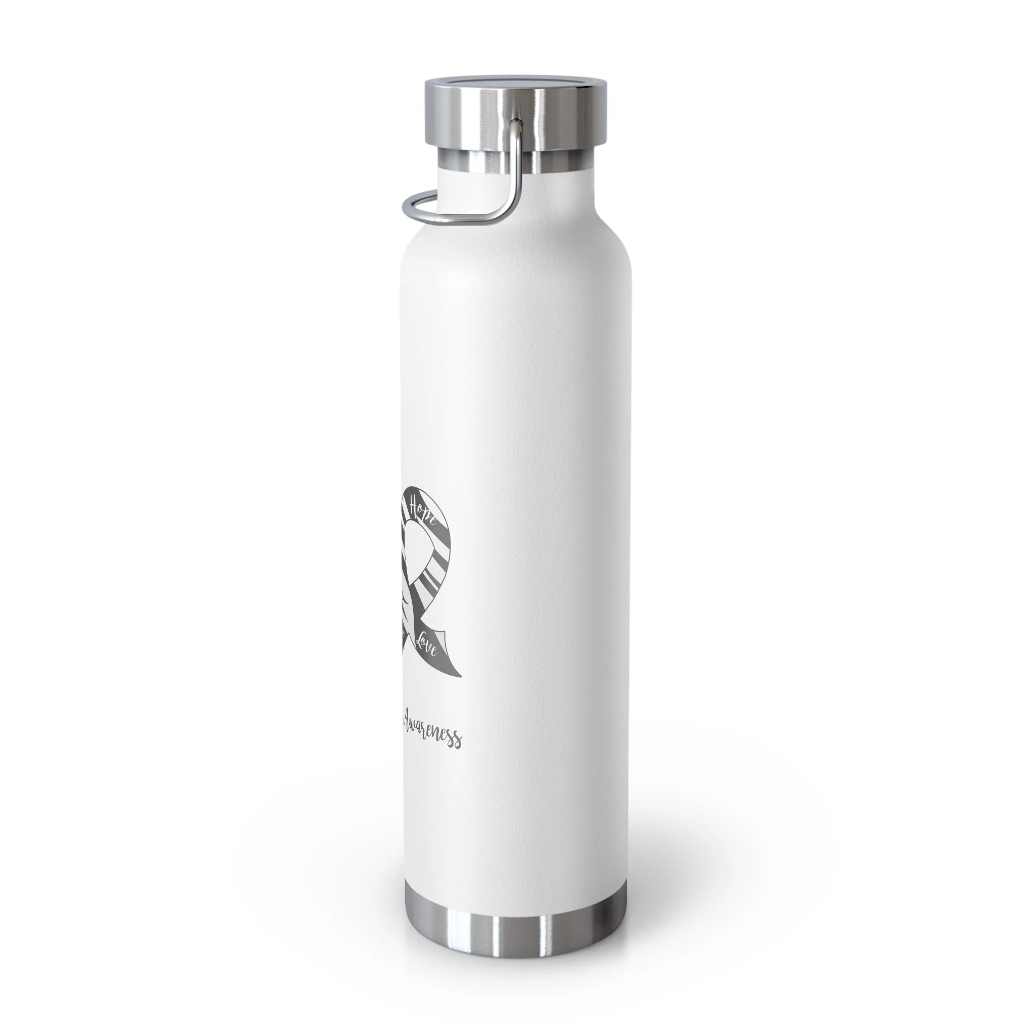 Carcinoid Cancer Awareness Heart Copper Vacuum Insulated Bottle, 22oz