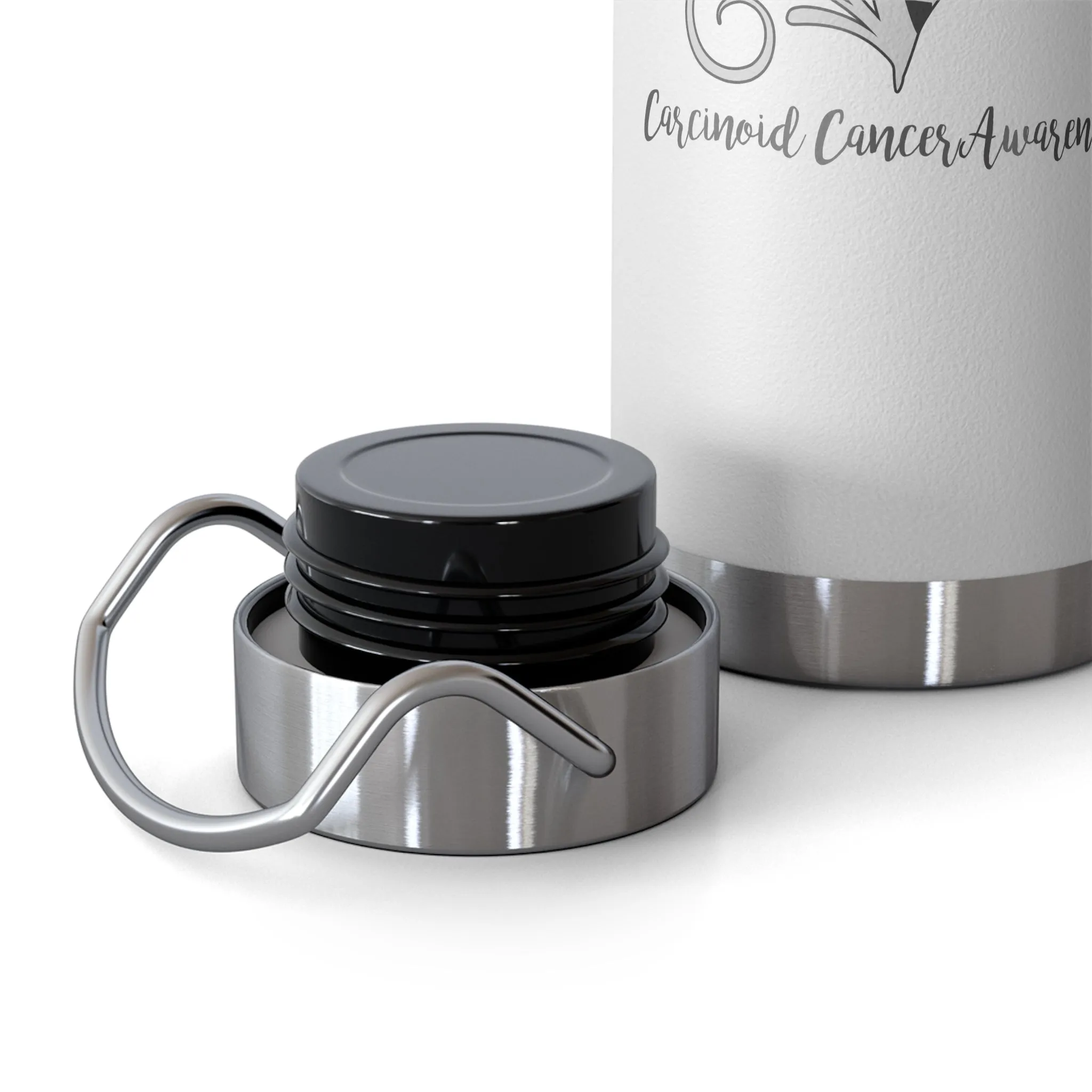 Carcinoid Cancer Awareness Heart Copper Vacuum Insulated Bottle, 22oz