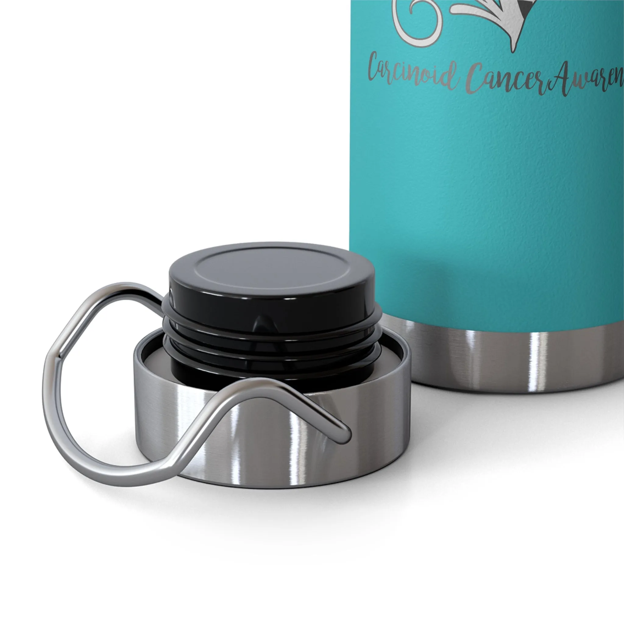 Carcinoid Cancer Awareness Heart Copper Vacuum Insulated Bottle, 22oz